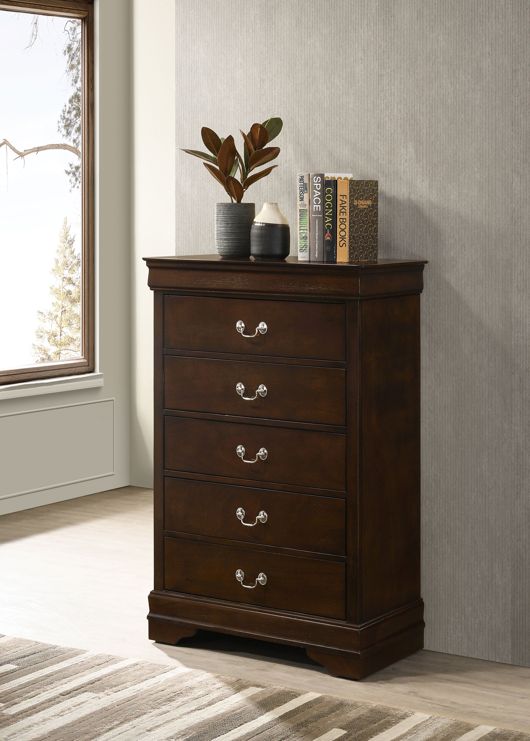 Louis Philippe Chest Brown - Luxury Home Furniture (MI)