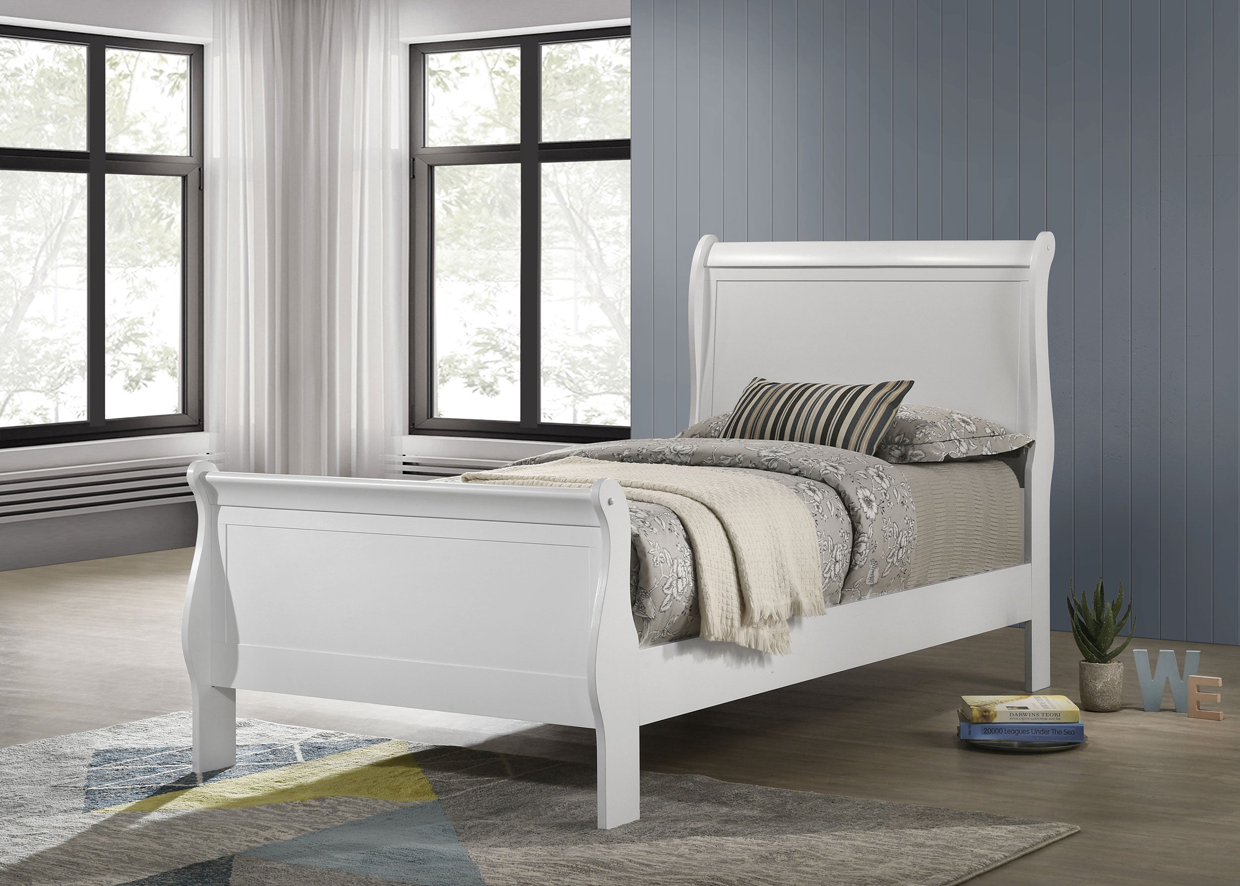 Louis Philippe Sleigh Panel Bed - Luxury Home Furniture (MI)