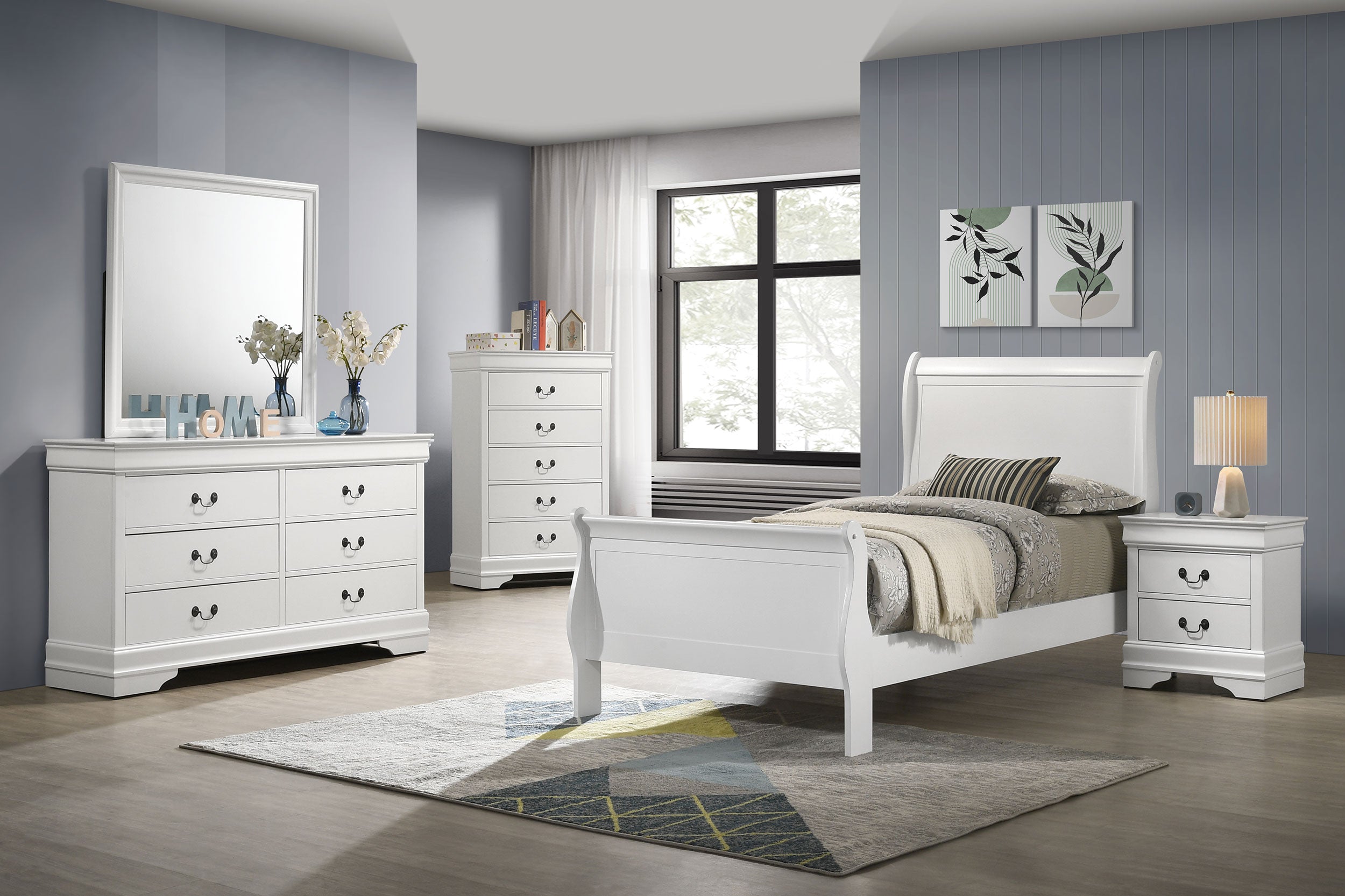 Louis Philippe Sleigh Panel Bed - Luxury Home Furniture (MI)