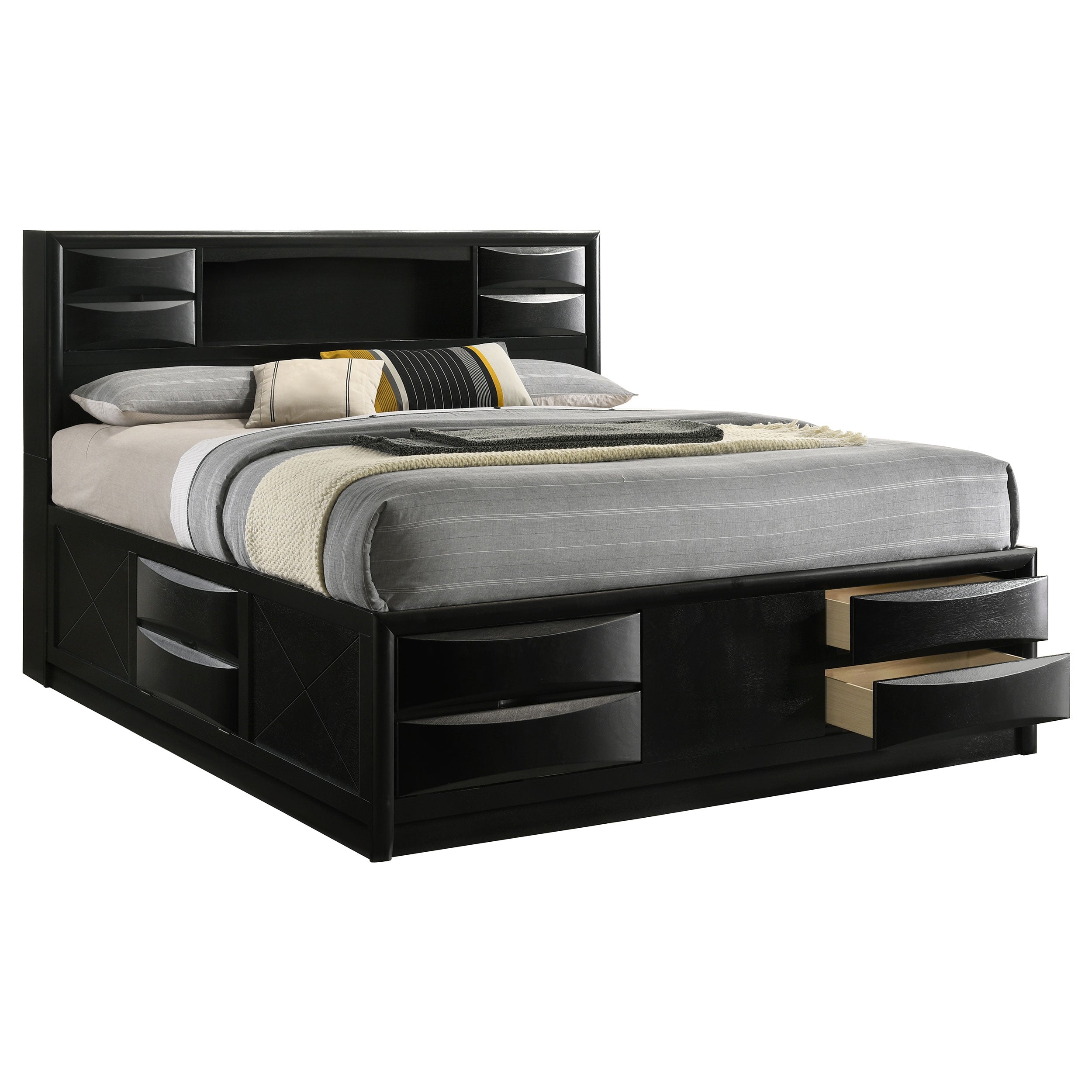 Briana Bookcase Platform Storage Bed - Luxury Home Furniture (MI)