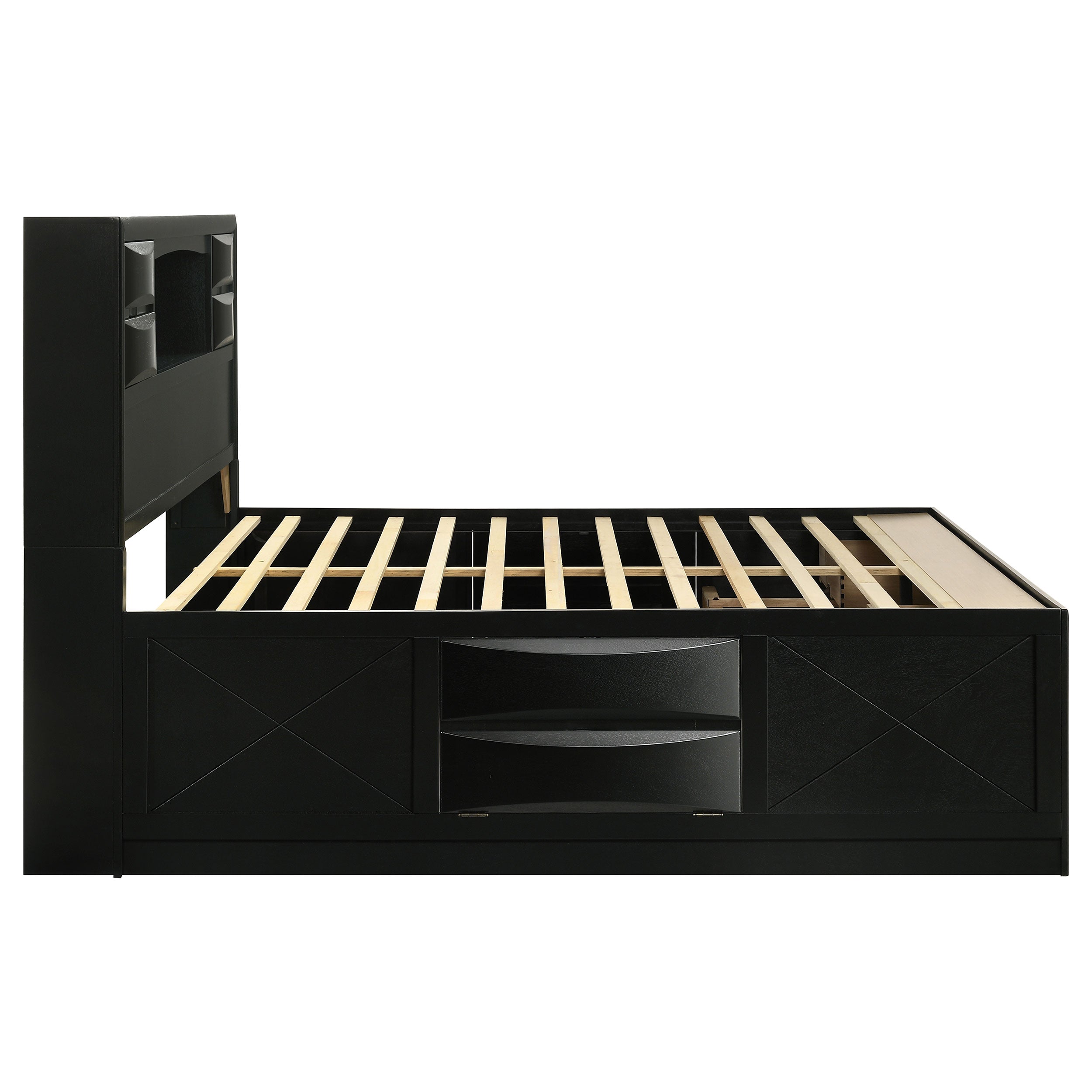 Briana Bookcase Platform Storage Bed - Luxury Home Furniture (MI)