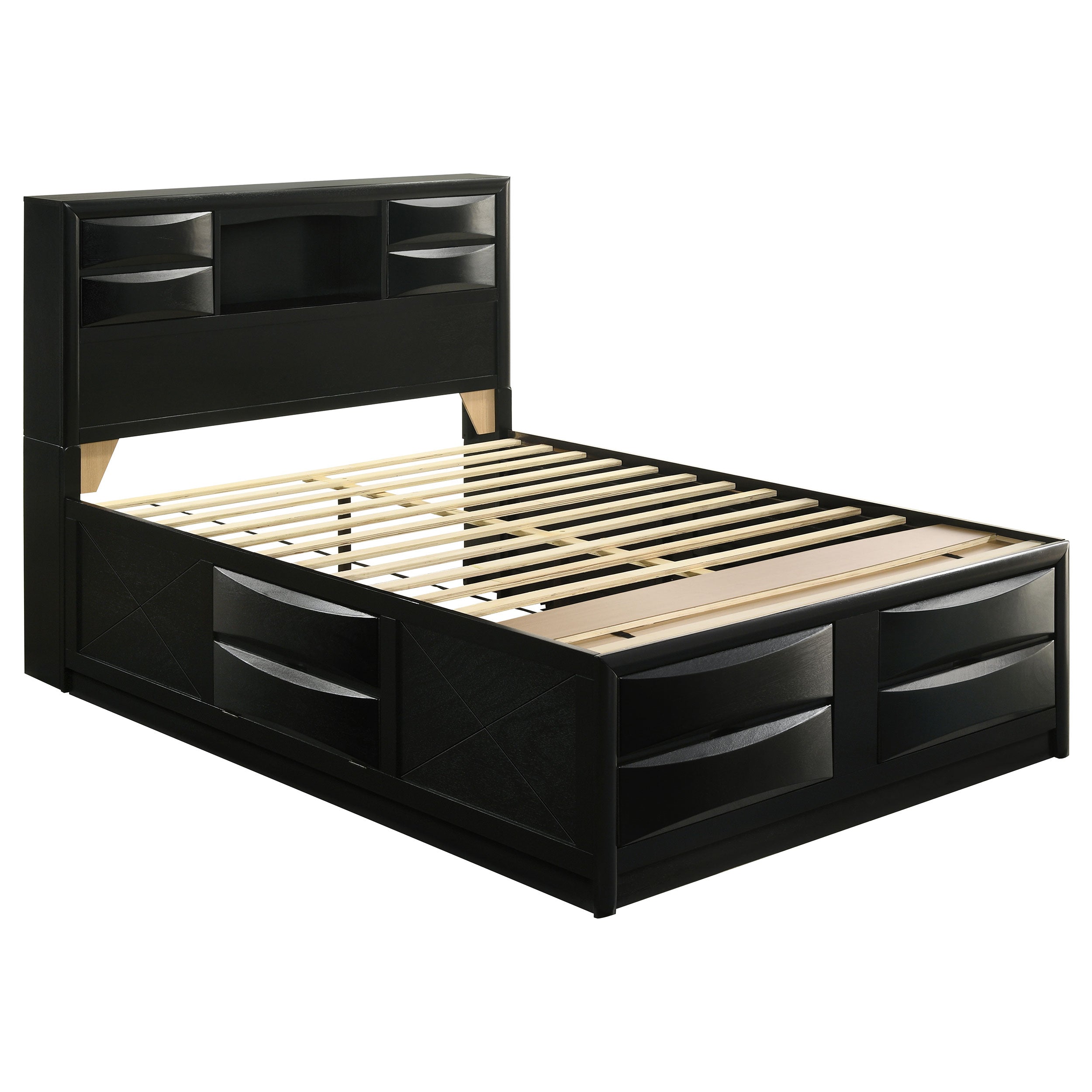 Briana Bookcase Platform Storage Bed - Luxury Home Furniture (MI)