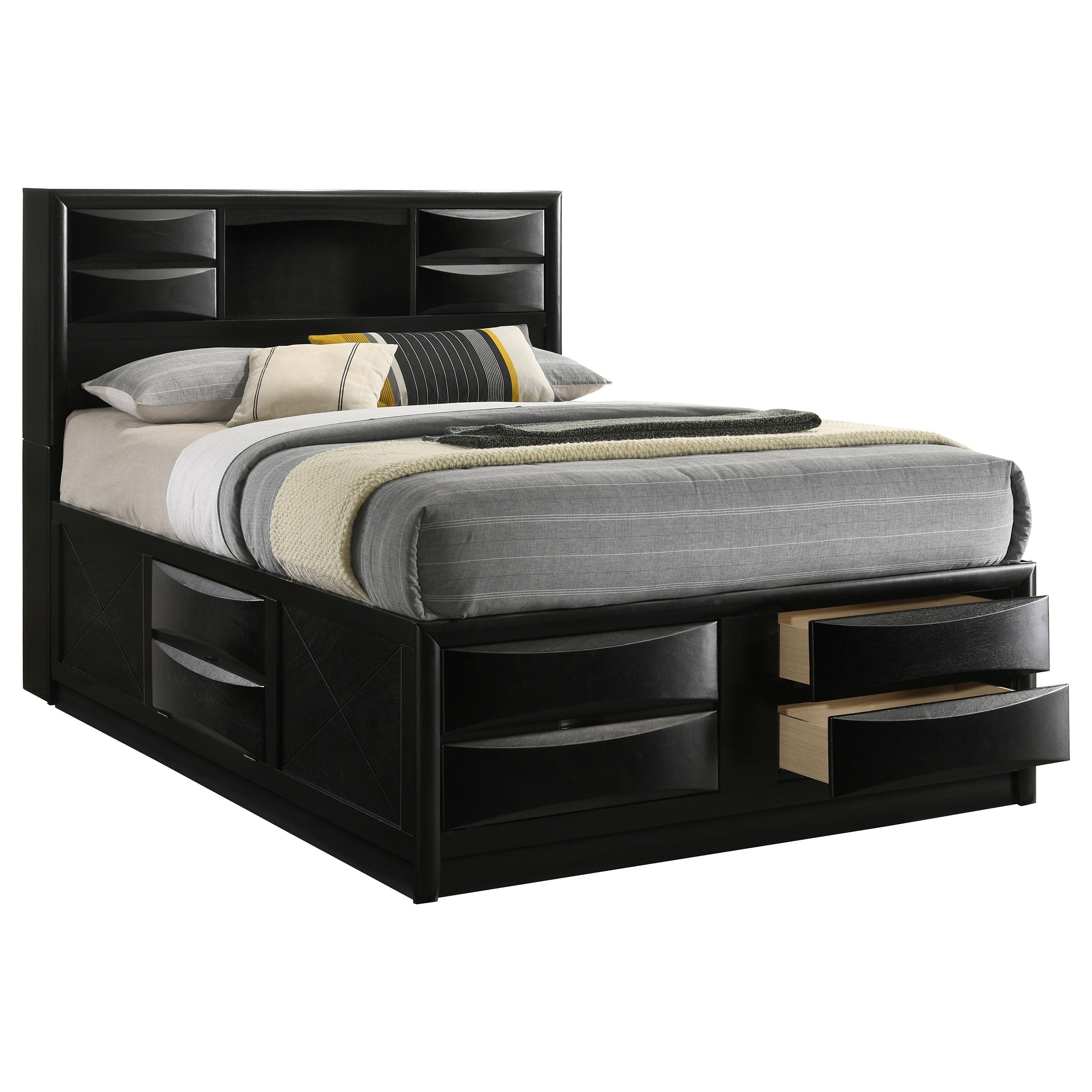 Briana Bookcase Platform Storage Bed - Luxury Home Furniture (MI)