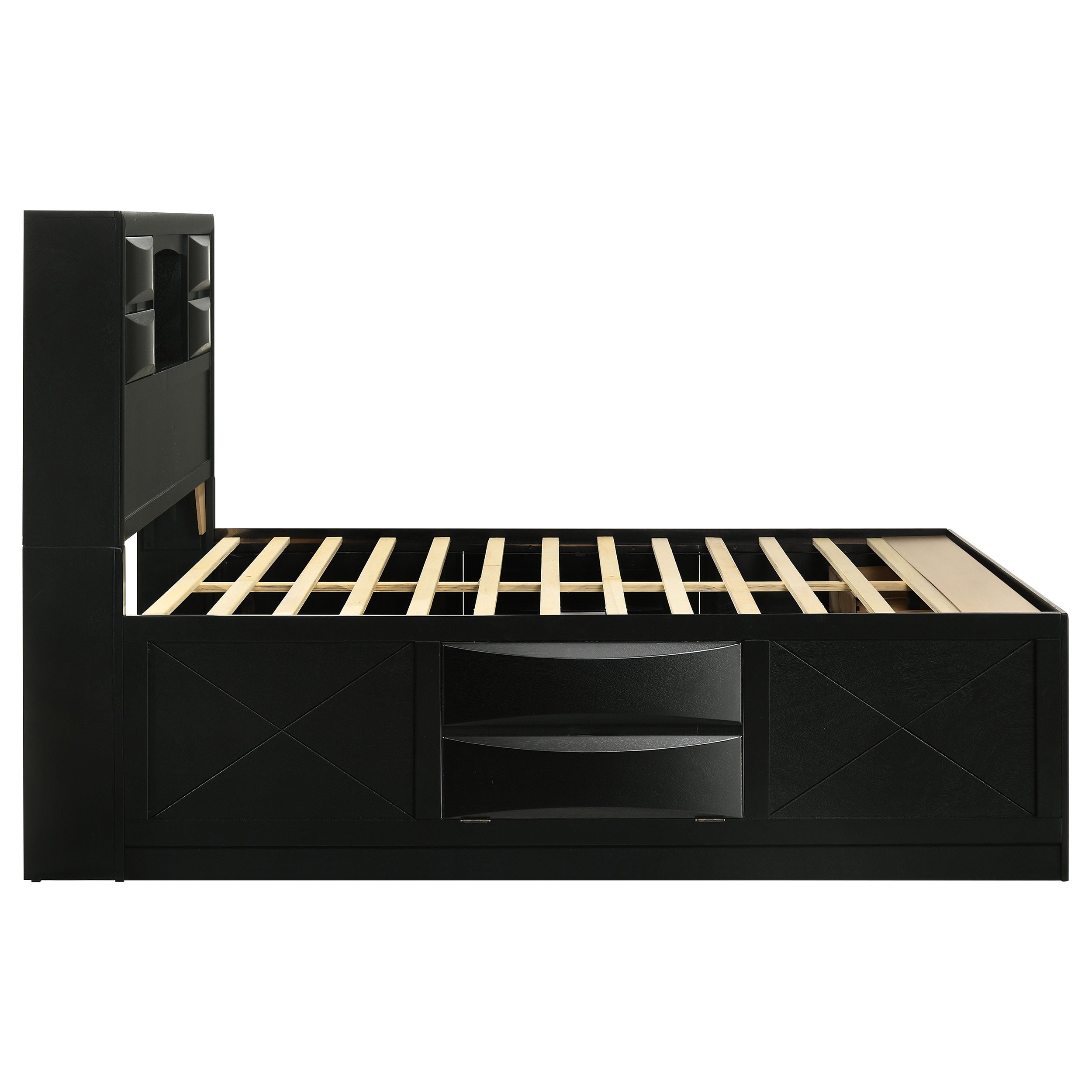 Briana Bookcase Platform Storage Bed - Luxury Home Furniture (MI)