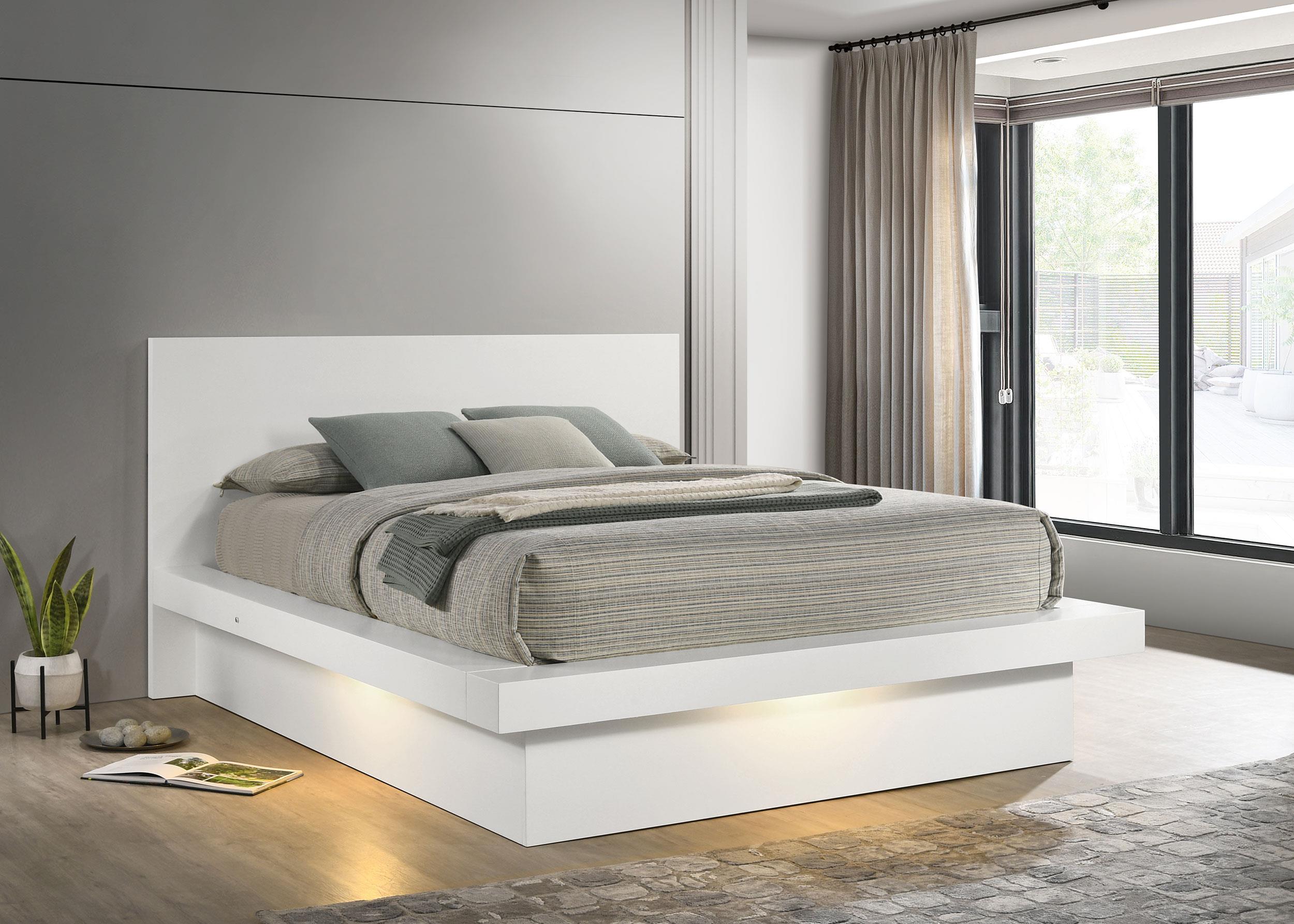 Jessica California King, E.king, & Queen Bed with Storage Headboard Cappuccino - Luxury Home Furniture (MI)