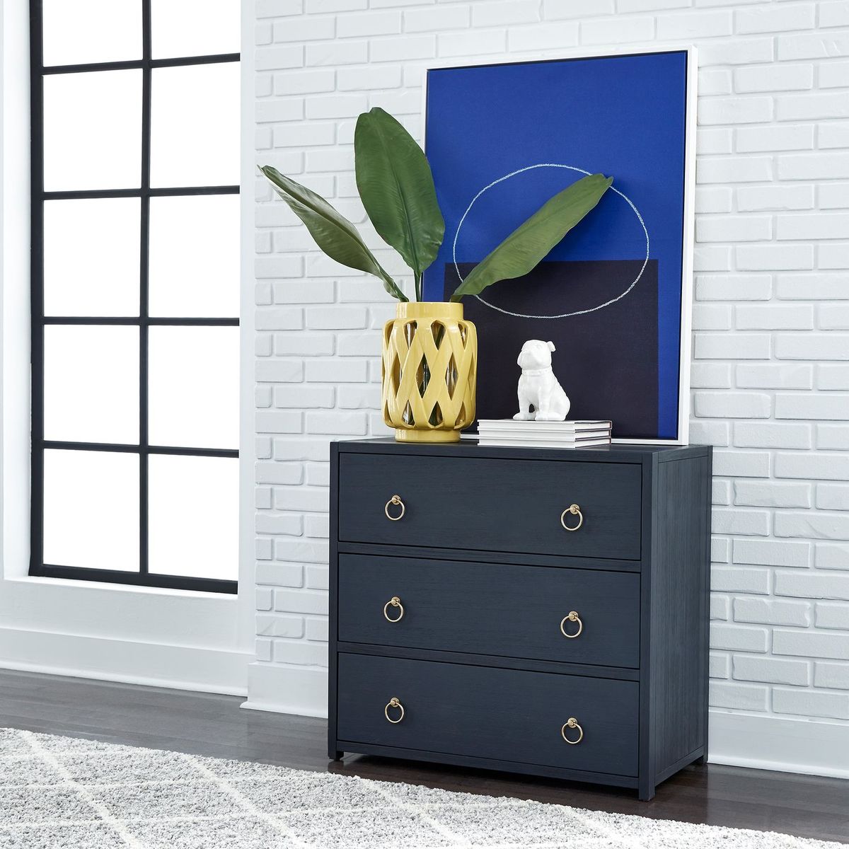 Liberty Furniture Midnight Accent Cabinet in Wire Brushed Denim - Luxury Home Furniture (MI)