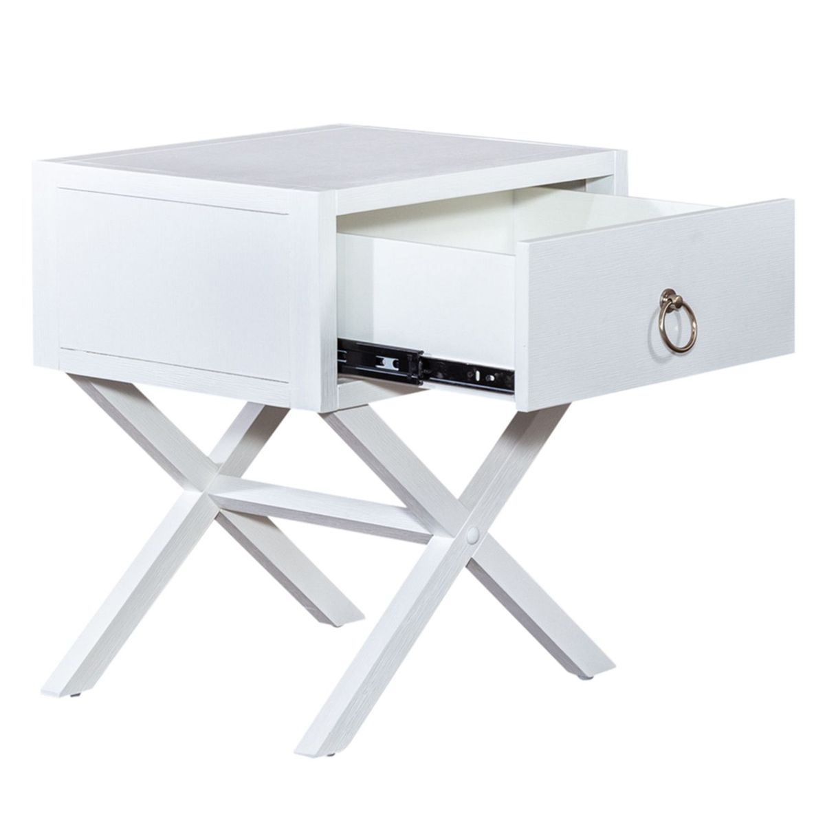 Liberty Furniture Midnight 1 Drawer Accent Table in Wire Brushed White - Luxury Home Furniture (MI)