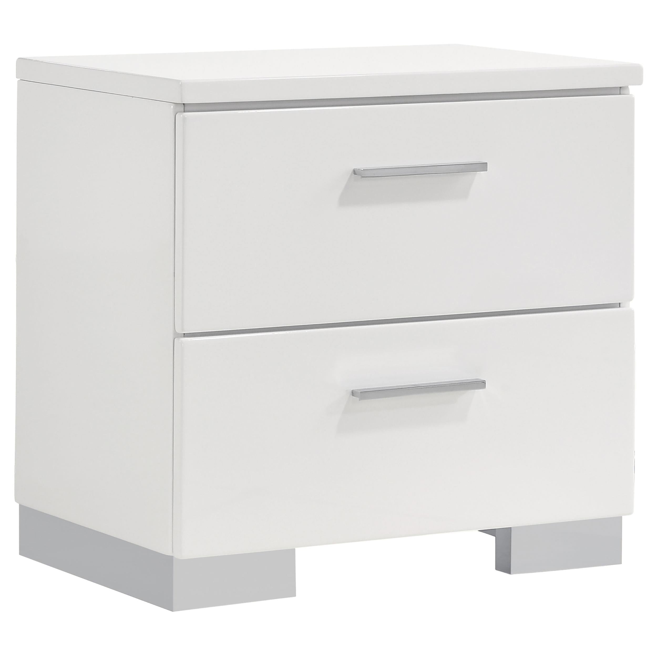 Felicity 2-drawer Nightstand Glossy White - Luxury Home Furniture (MI)