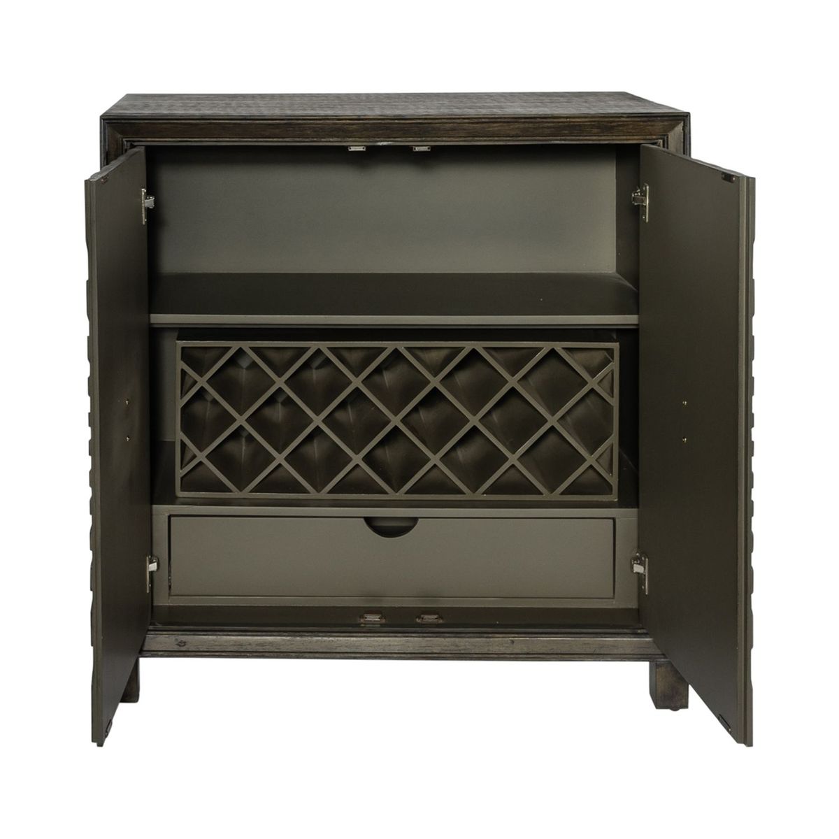 Liberty Furniture Chaucer 2 Door Wine Accent Cabinet in Aged Whiskey