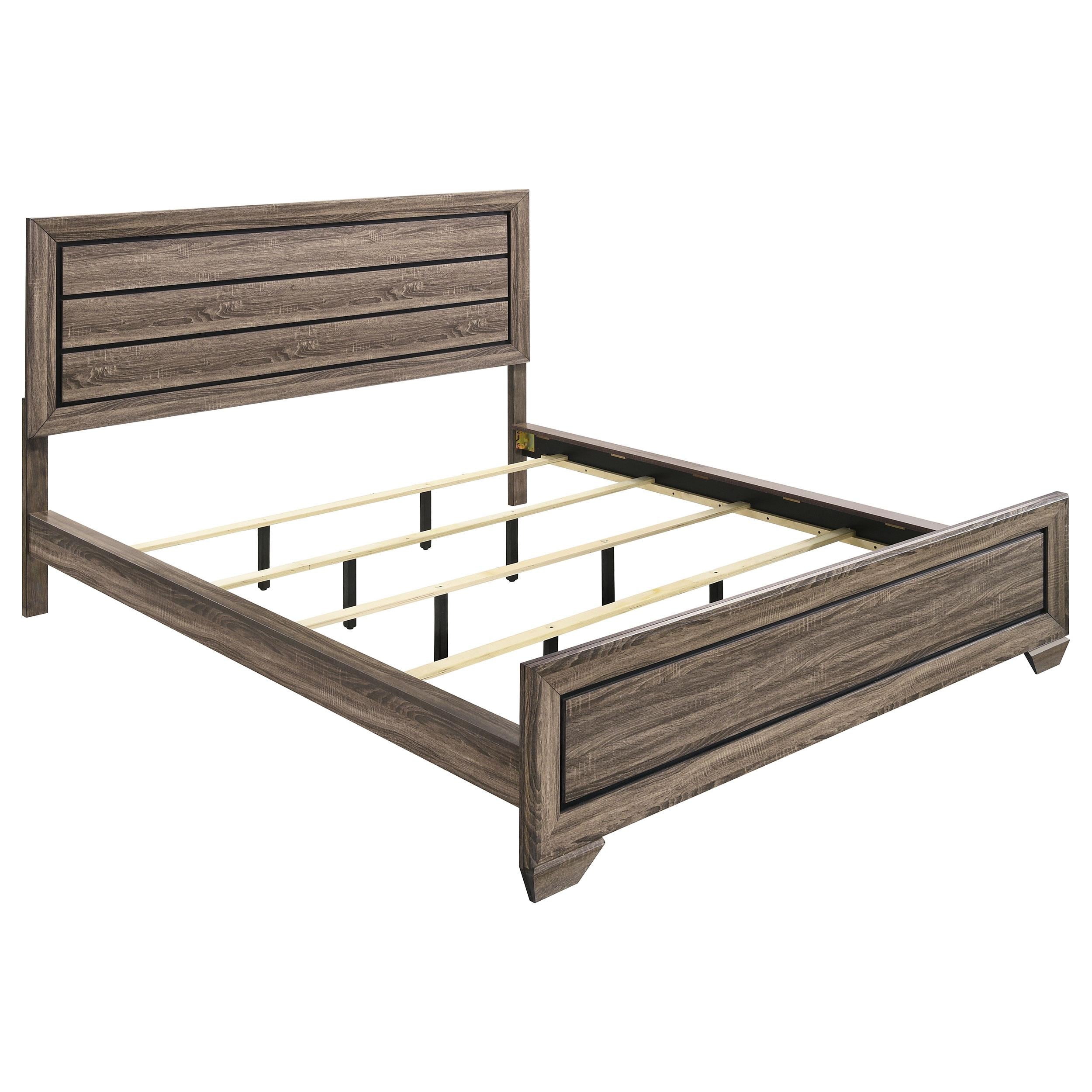 Kauffman California King, E.king, & Queen Panel Bed Washed Taupe - Luxury Home Furniture (MI)