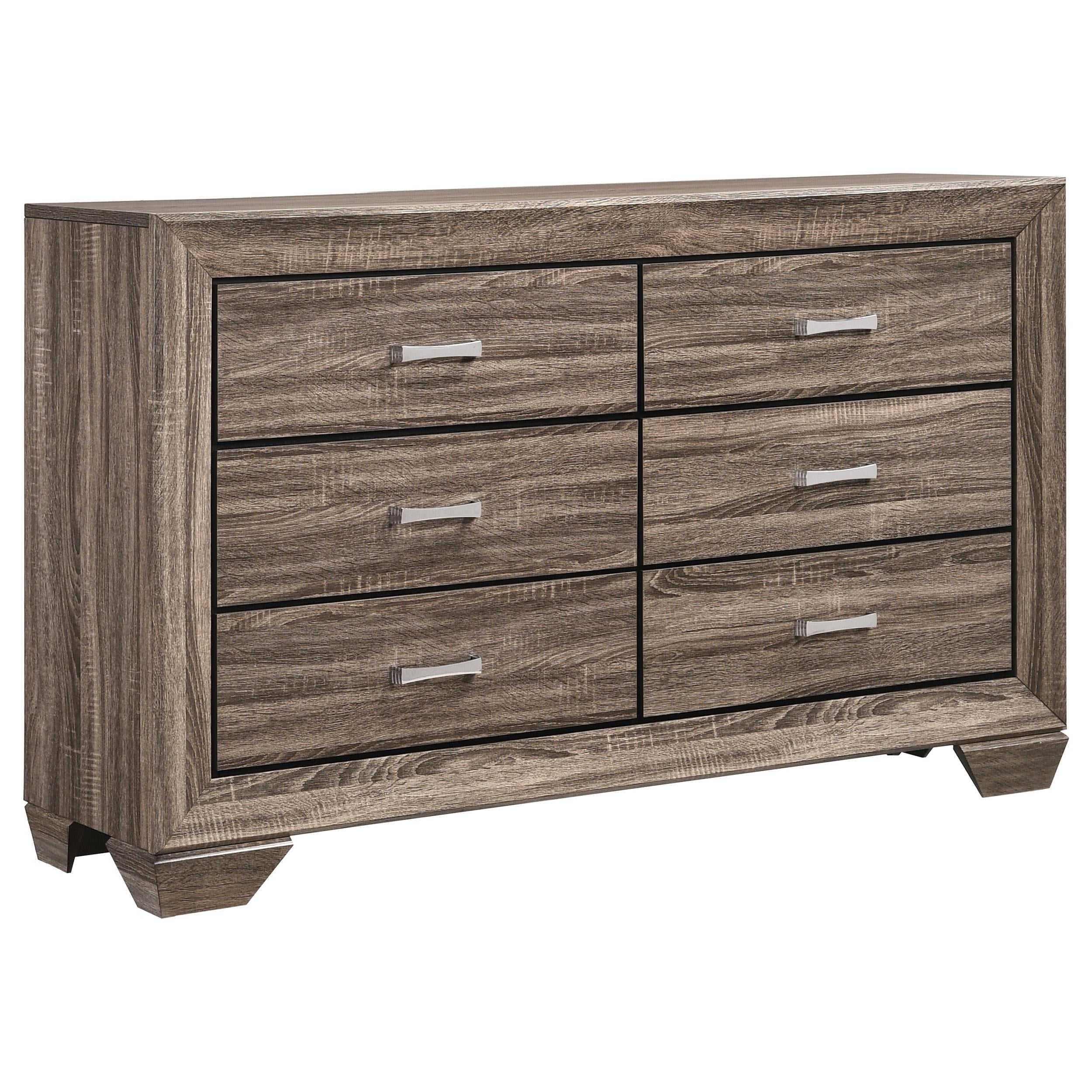Kauffman 6-drawer Dresser Washed Taupe - Luxury Home Furniture (MI)