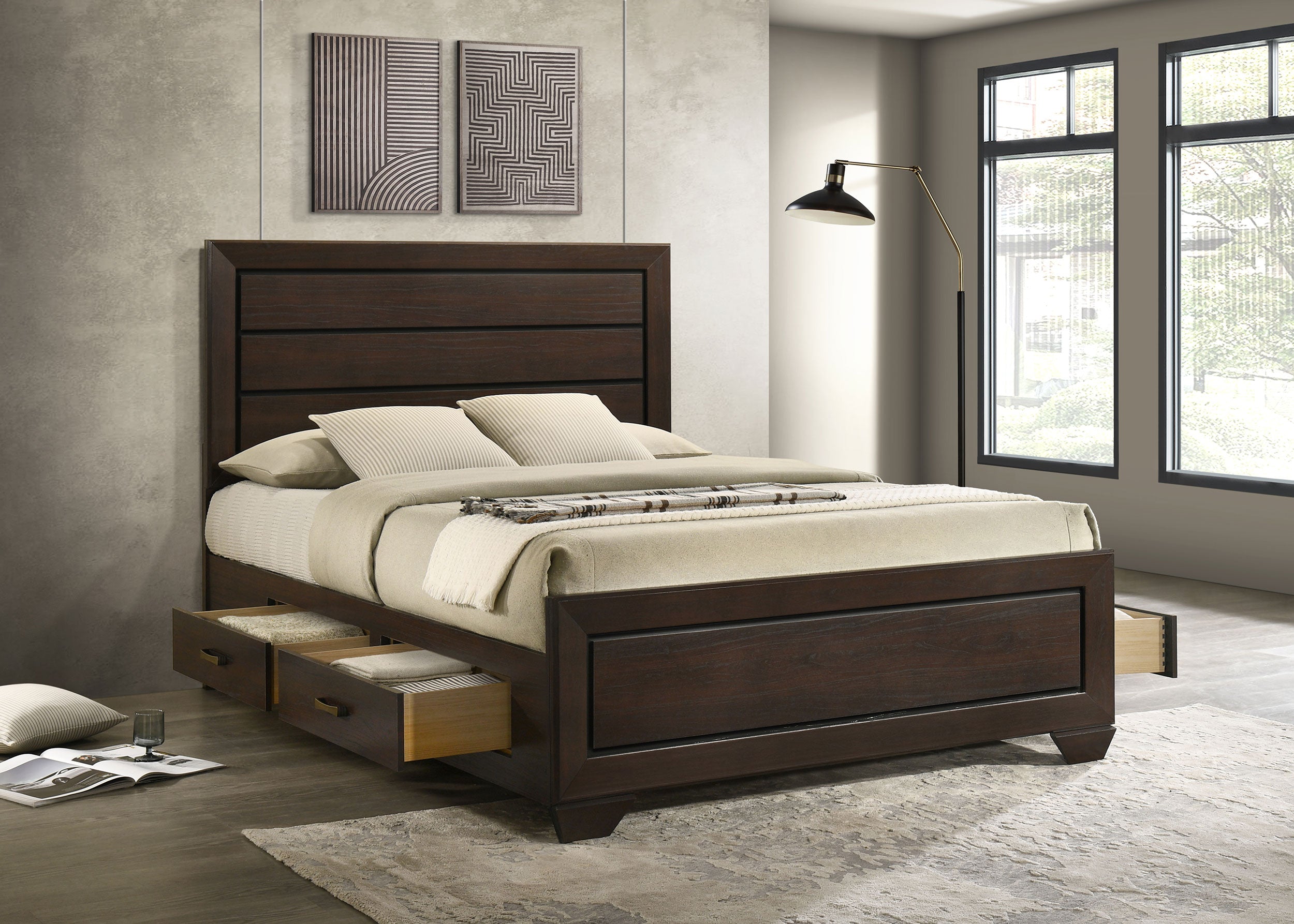 Kauffman Panel Platform Storage Bed - Luxury Home Furniture (MI)