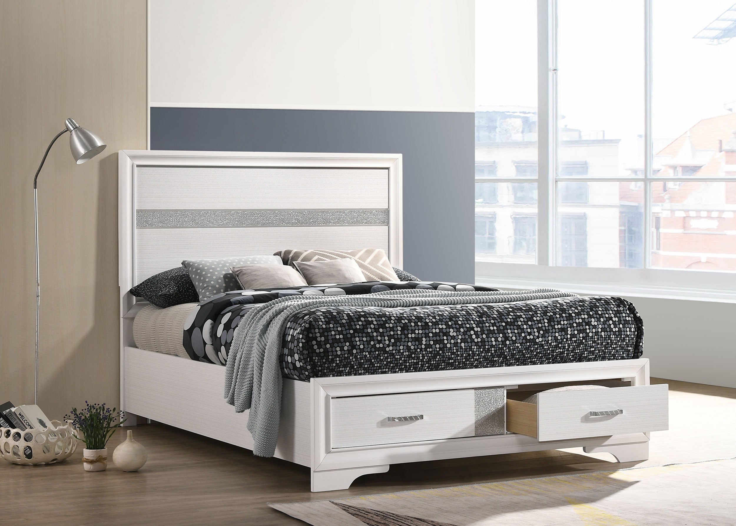 Miranda Panel Platform Storage Bed - Luxury Home Furniture (MI)