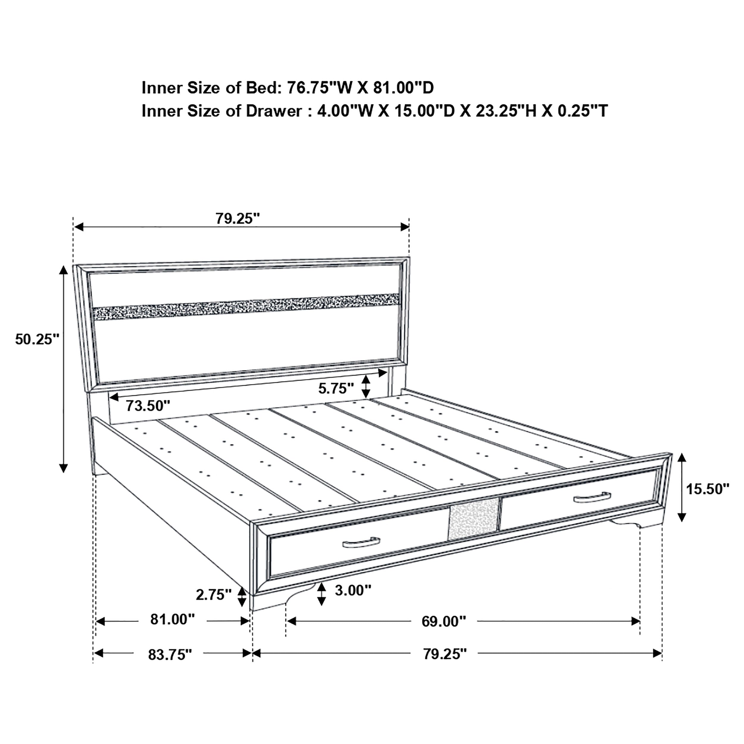 Miranda Panel Platform Storage Bed - Luxury Home Furniture (MI)
