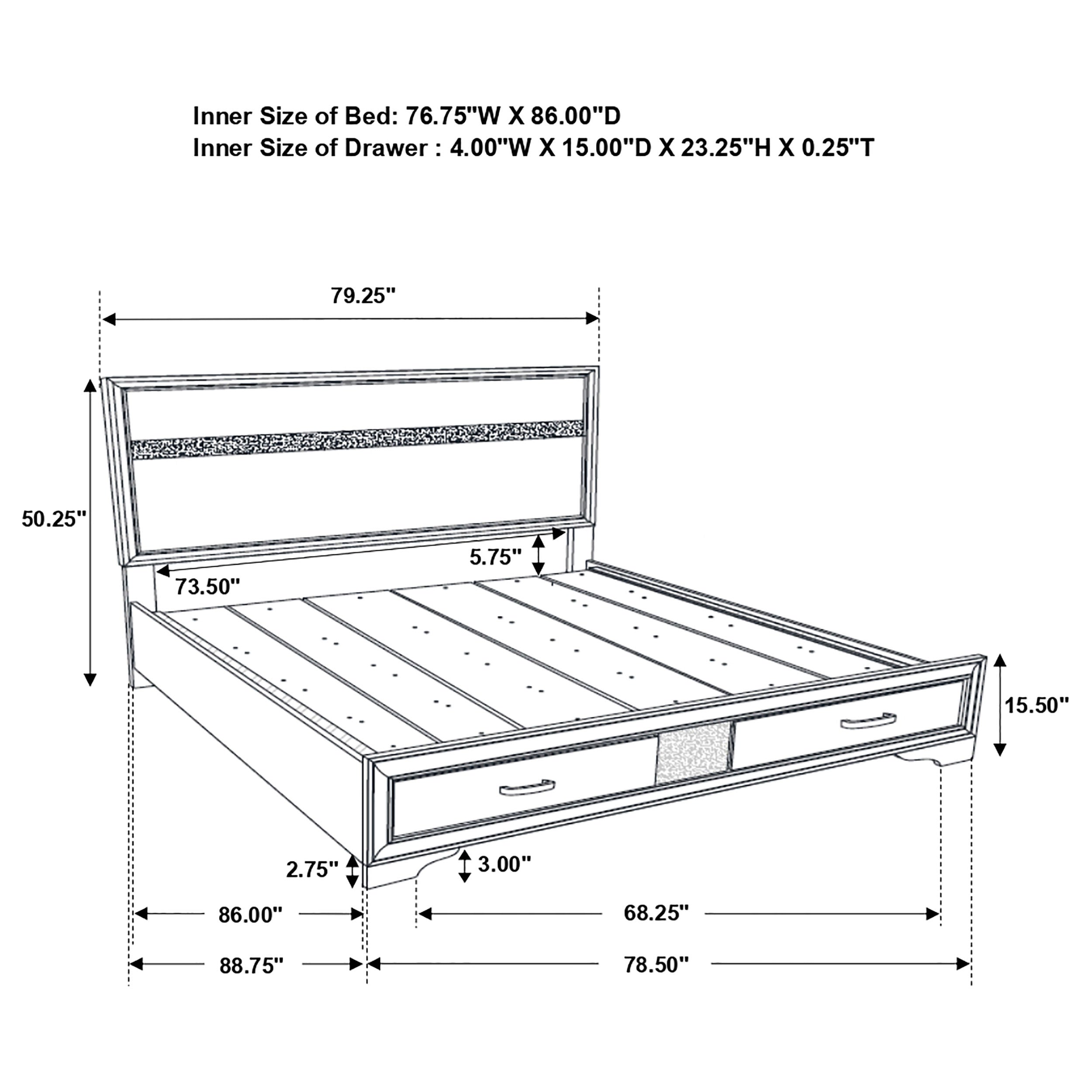 Miranda Panel Platform Storage Bed - Luxury Home Furniture (MI)