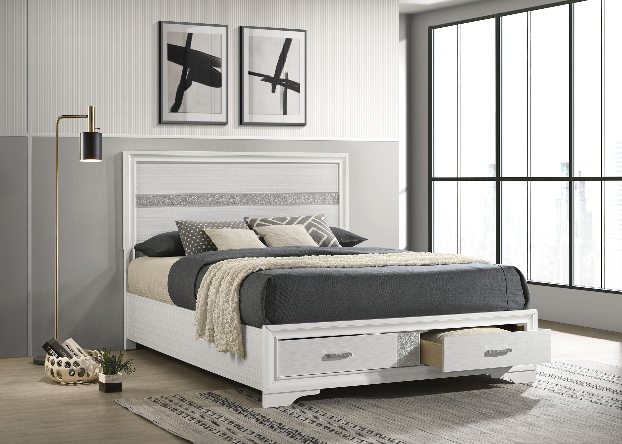 Miranda Panel Platform Storage Bed - Luxury Home Furniture (MI)