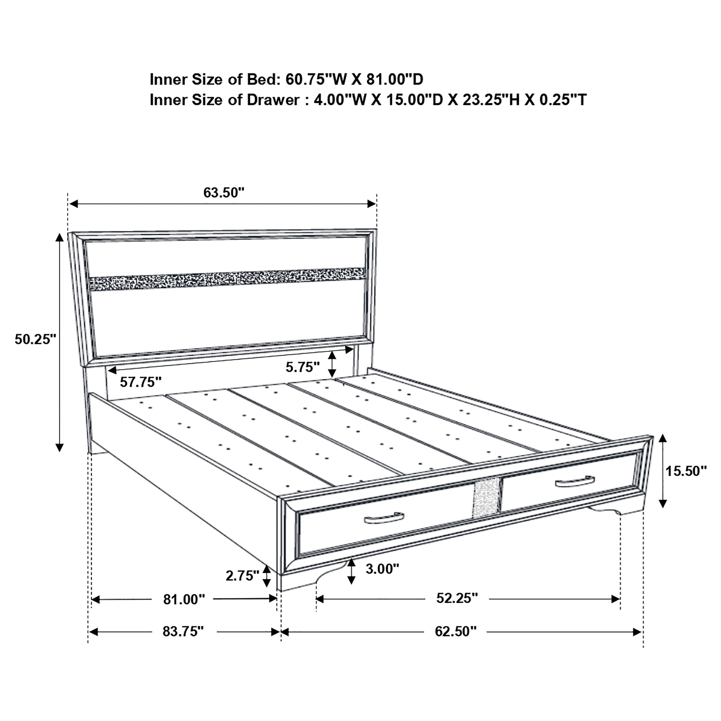 Miranda Panel Platform Storage Bed - Luxury Home Furniture (MI)