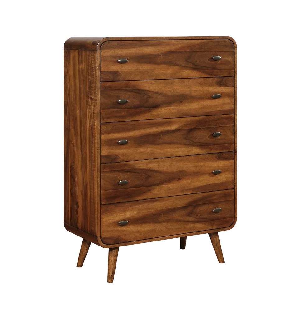 Robyn 5-drawer Chest Dark Walnut - Luxury Home Furniture (MI)