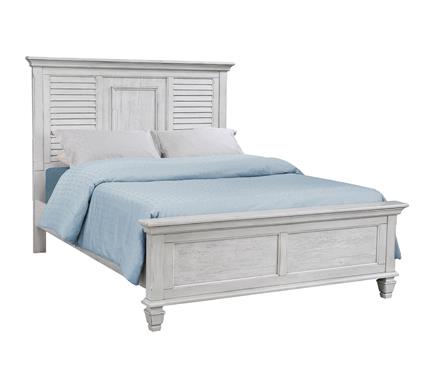 Franco Eastern King & Queen Panel Bed Antique White & Oak - Luxury Home Furniture (MI)