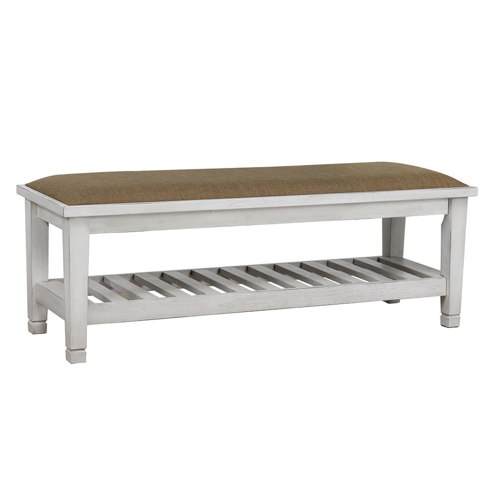 Franco Bench Brown and Antique White - Luxury Home Furniture (MI)