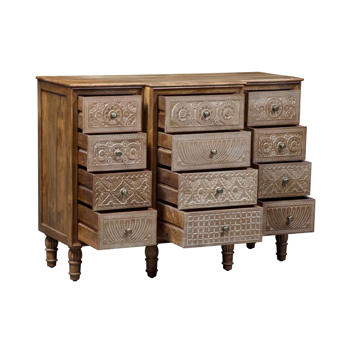 Liberty Furniture Montrose 12 Drawer Accent Cabinet in Weathered Honey - Luxury Home Furniture (MI)
