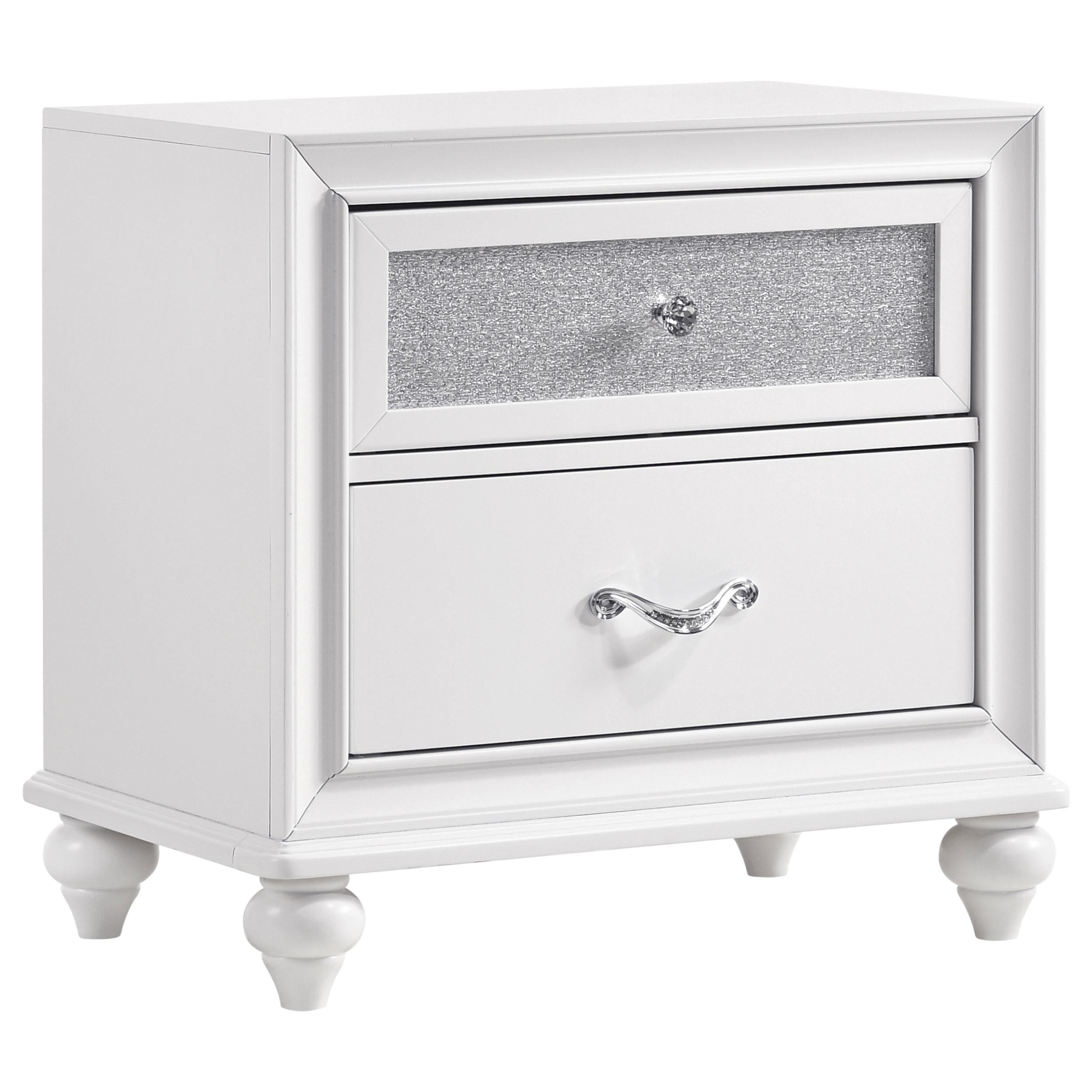 Barzini 2-drawer Nightstand White - Luxury Home Furniture (MI)
