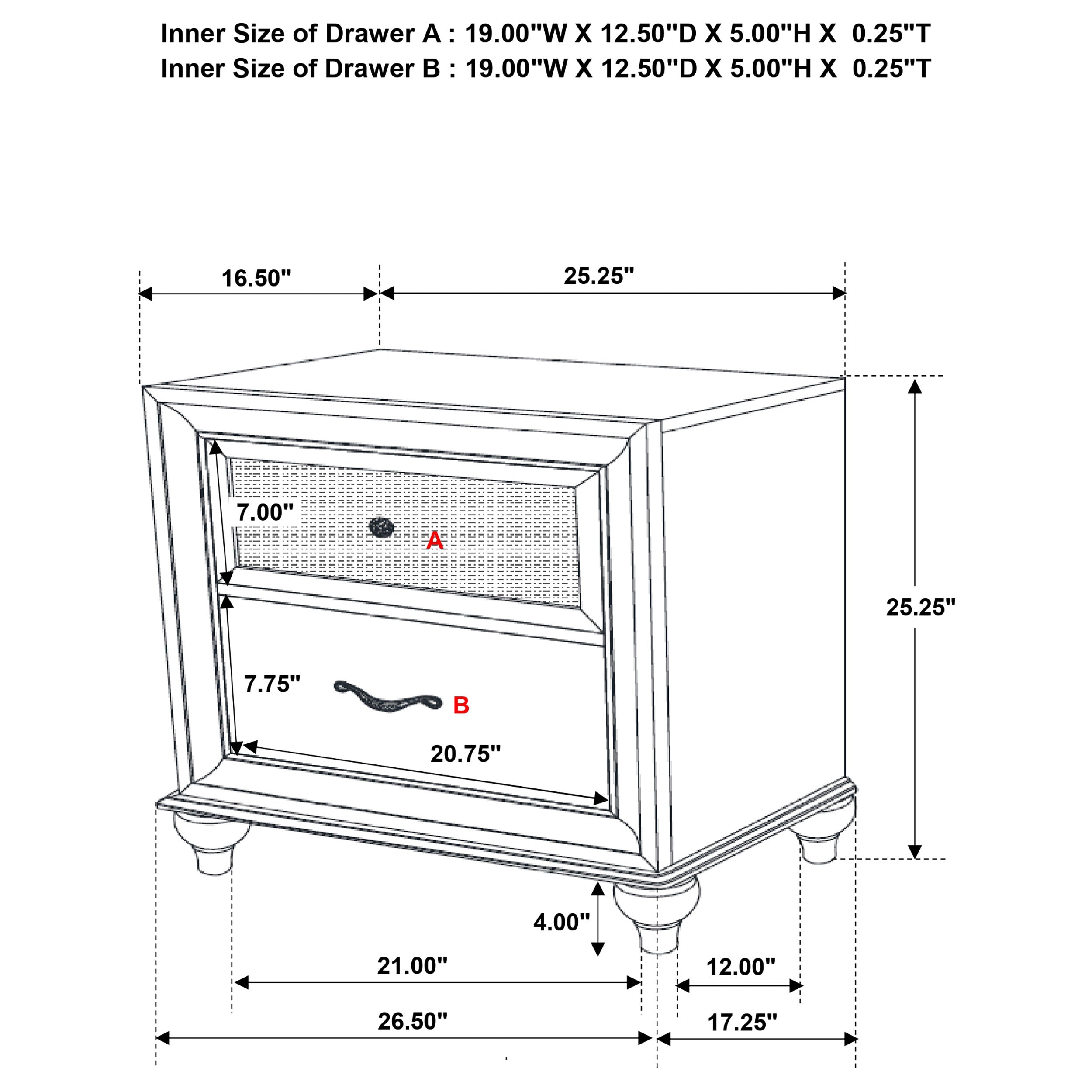 Barzini Nightstand - Luxury Home Furniture (MI)