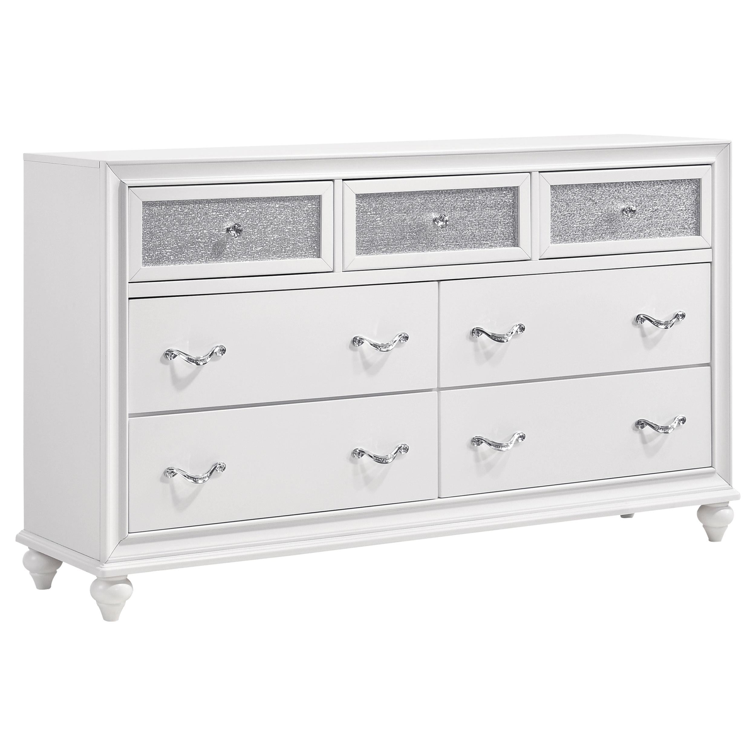 Barzini 7-drawer Dresser White - Luxury Home Furniture (MI)