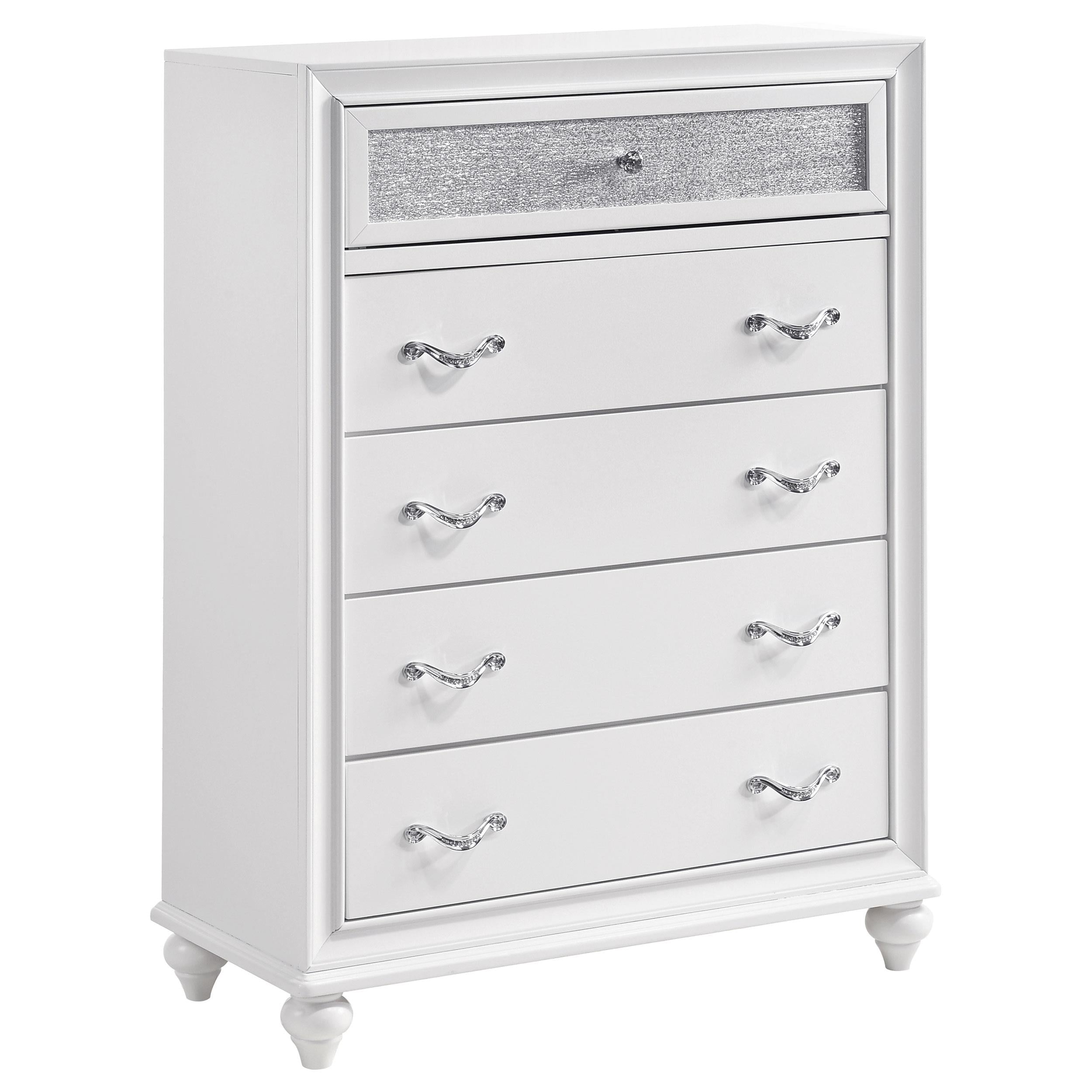 Barzini 5-drawer Chest White - Luxury Home Furniture (MI)