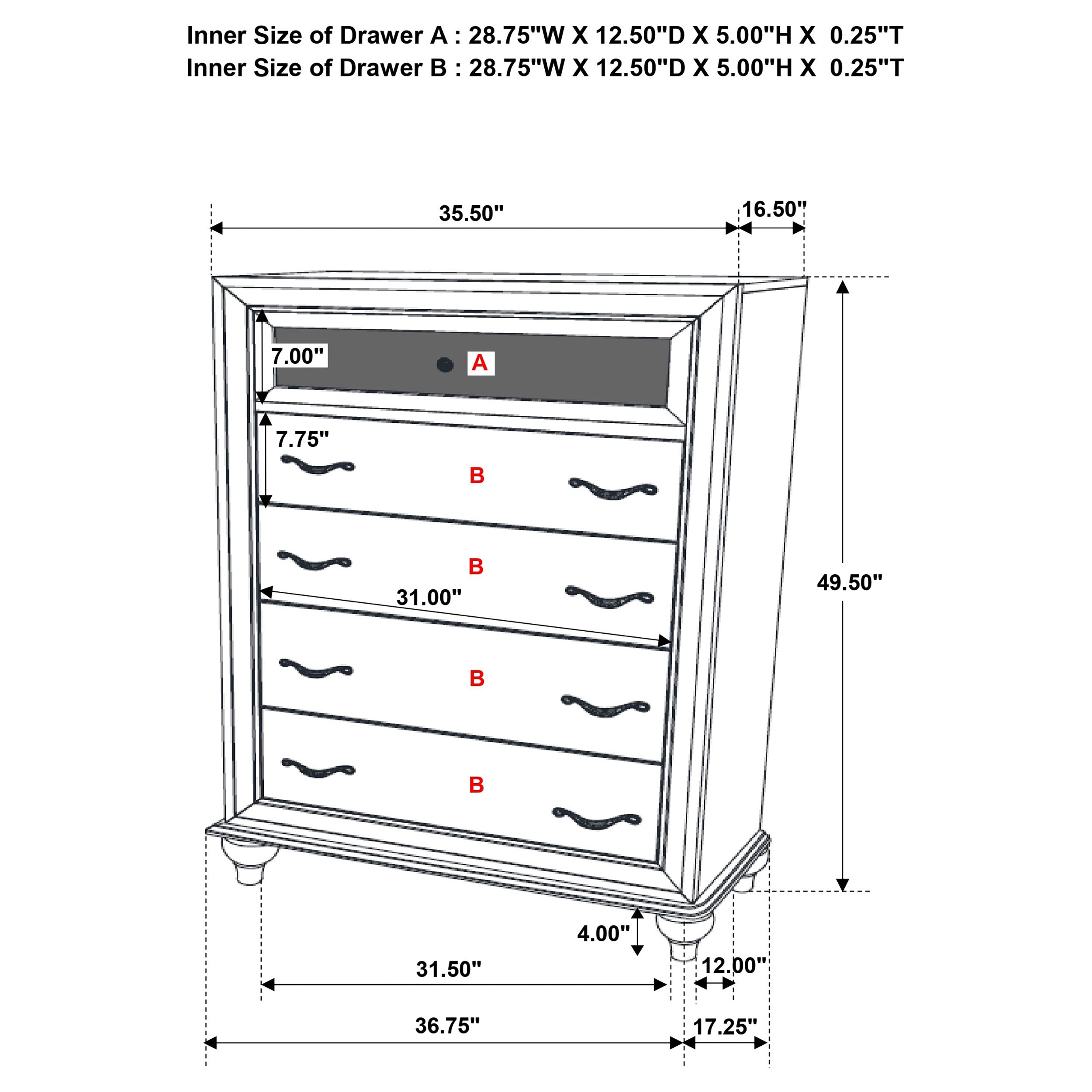 Barzini Chest of Drawers - Luxury Home Furniture (MI)