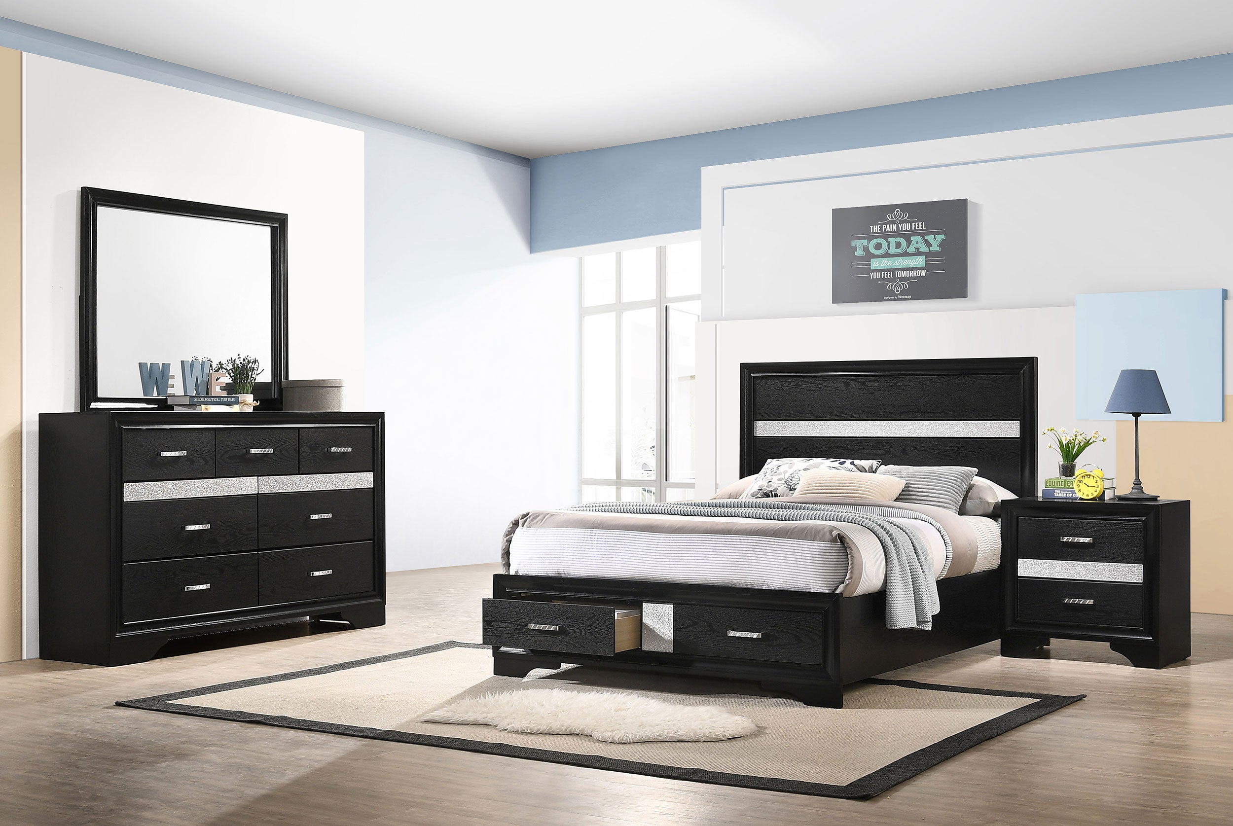 Miranda Bedroom Sets Black - Luxury Home Furniture (MI)