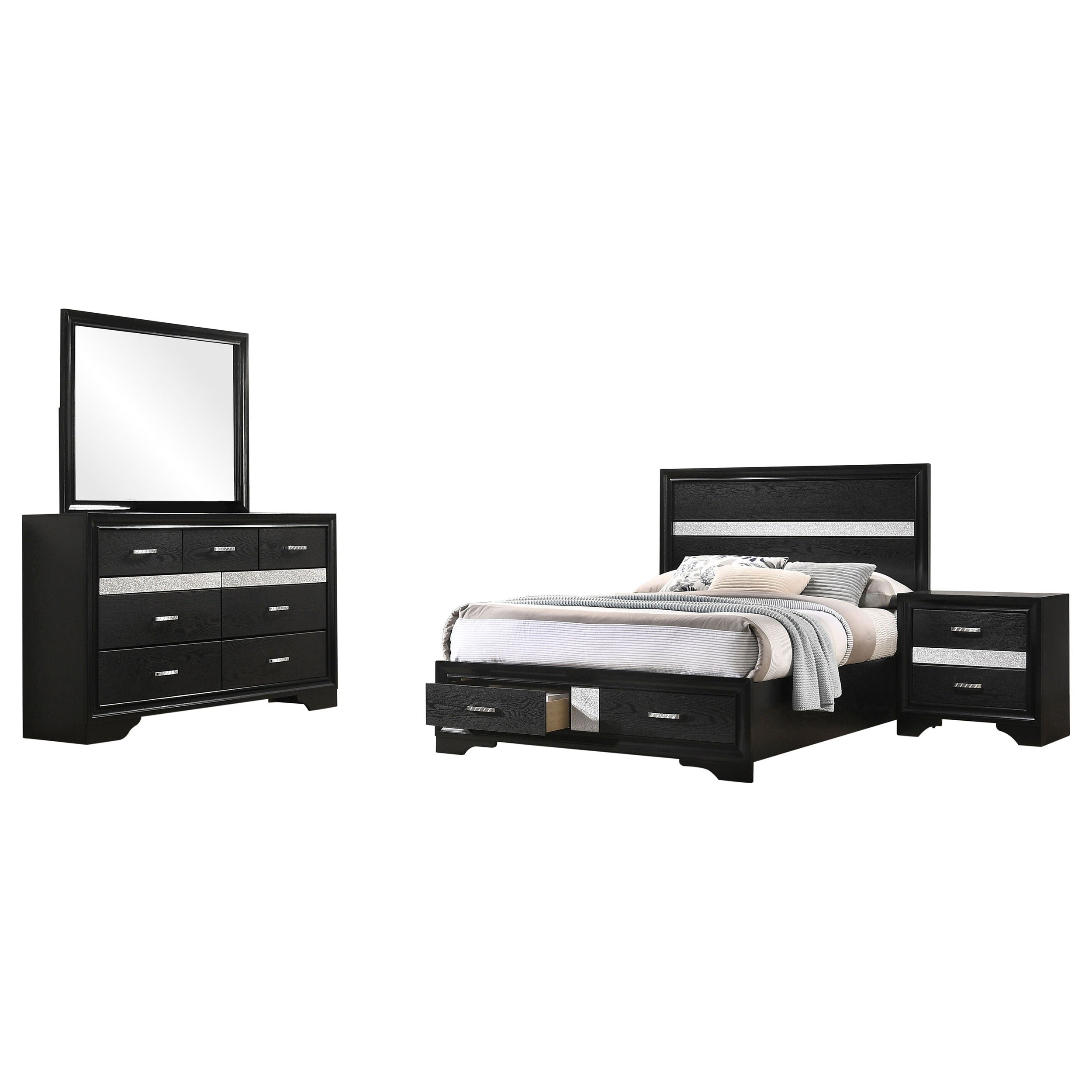Miranda Bedroom Sets Black - Luxury Home Furniture (MI)