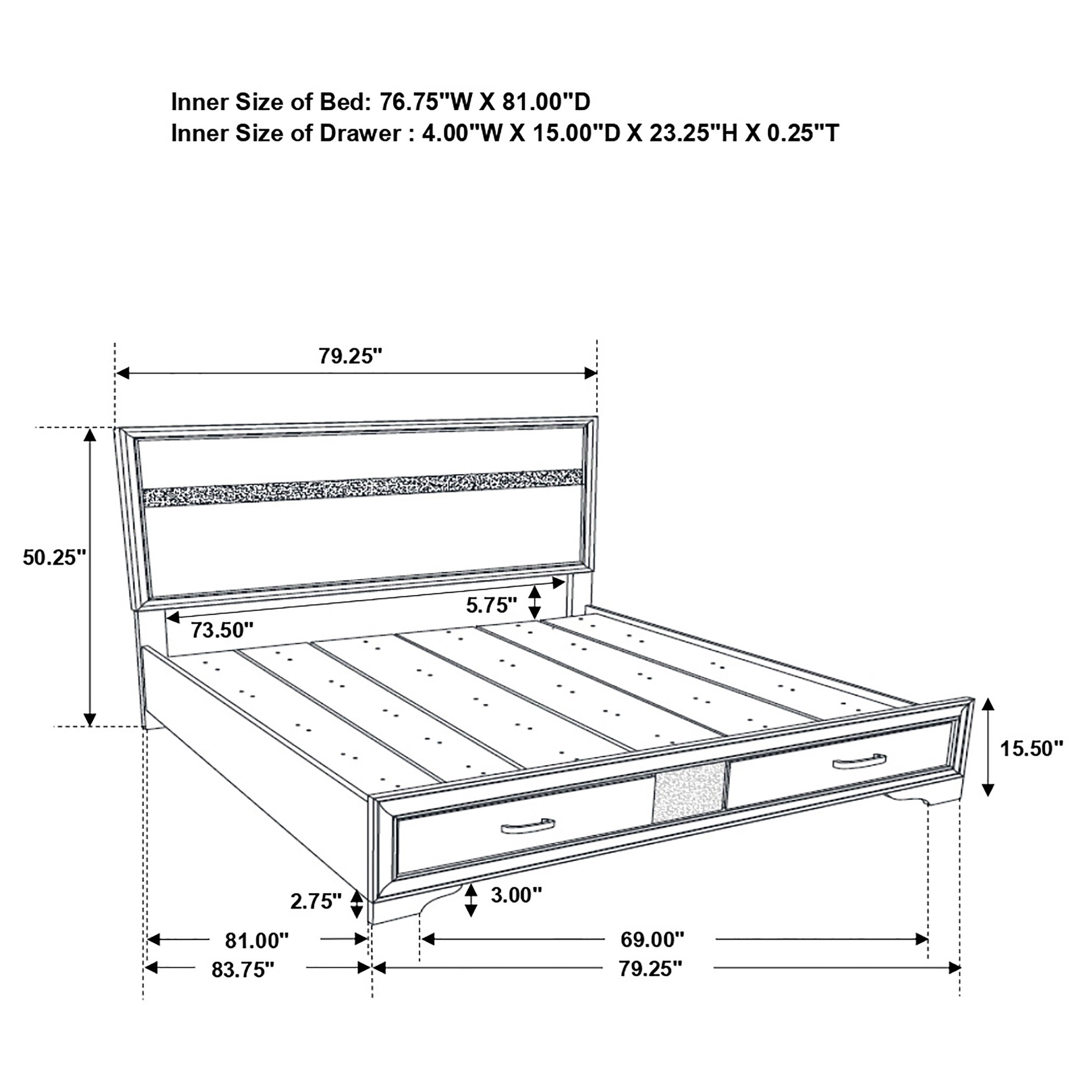 Miranda Panel Platform Storage Bed - Luxury Home Furniture (MI)