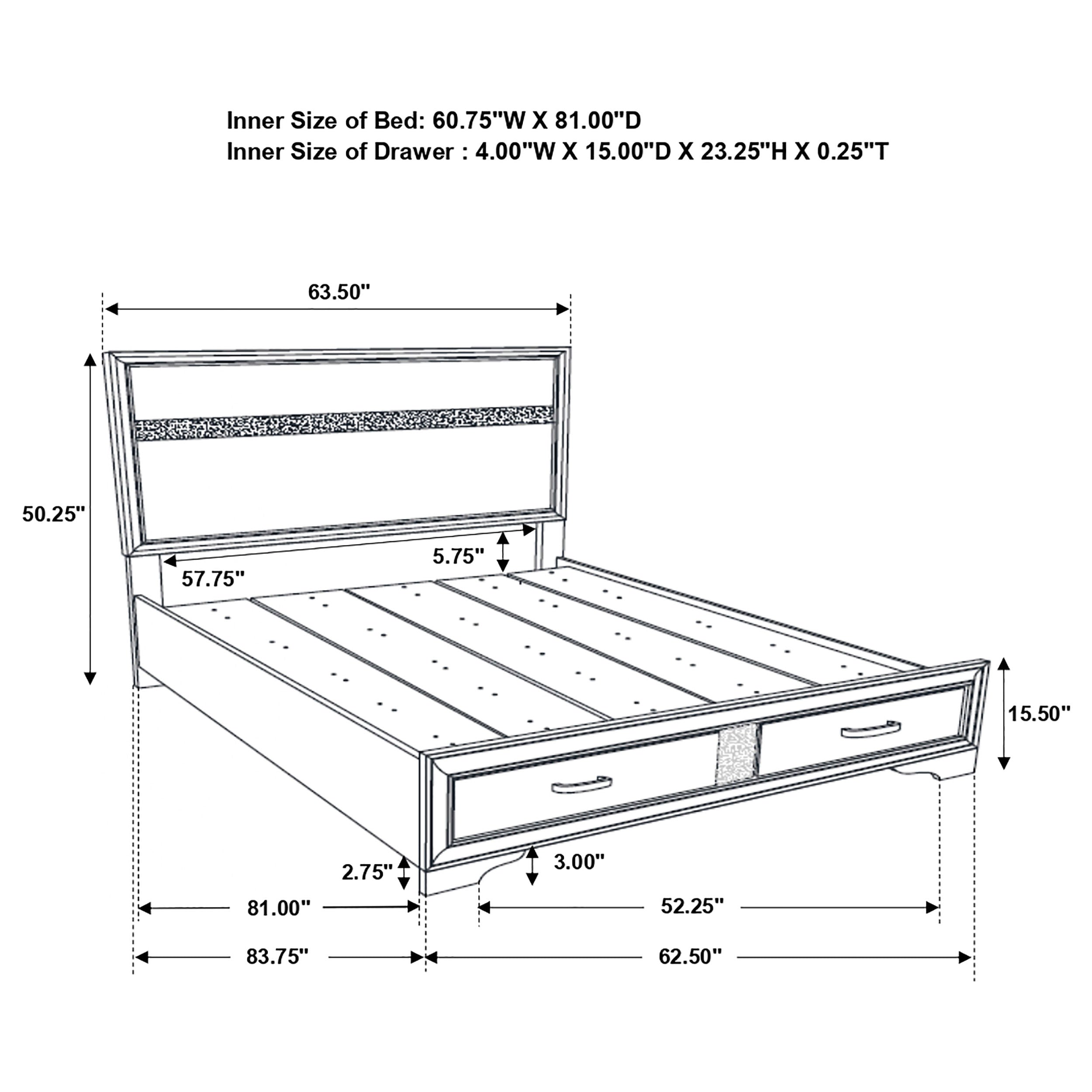 Miranda Panel Platform Storage Bed - Luxury Home Furniture (MI)
