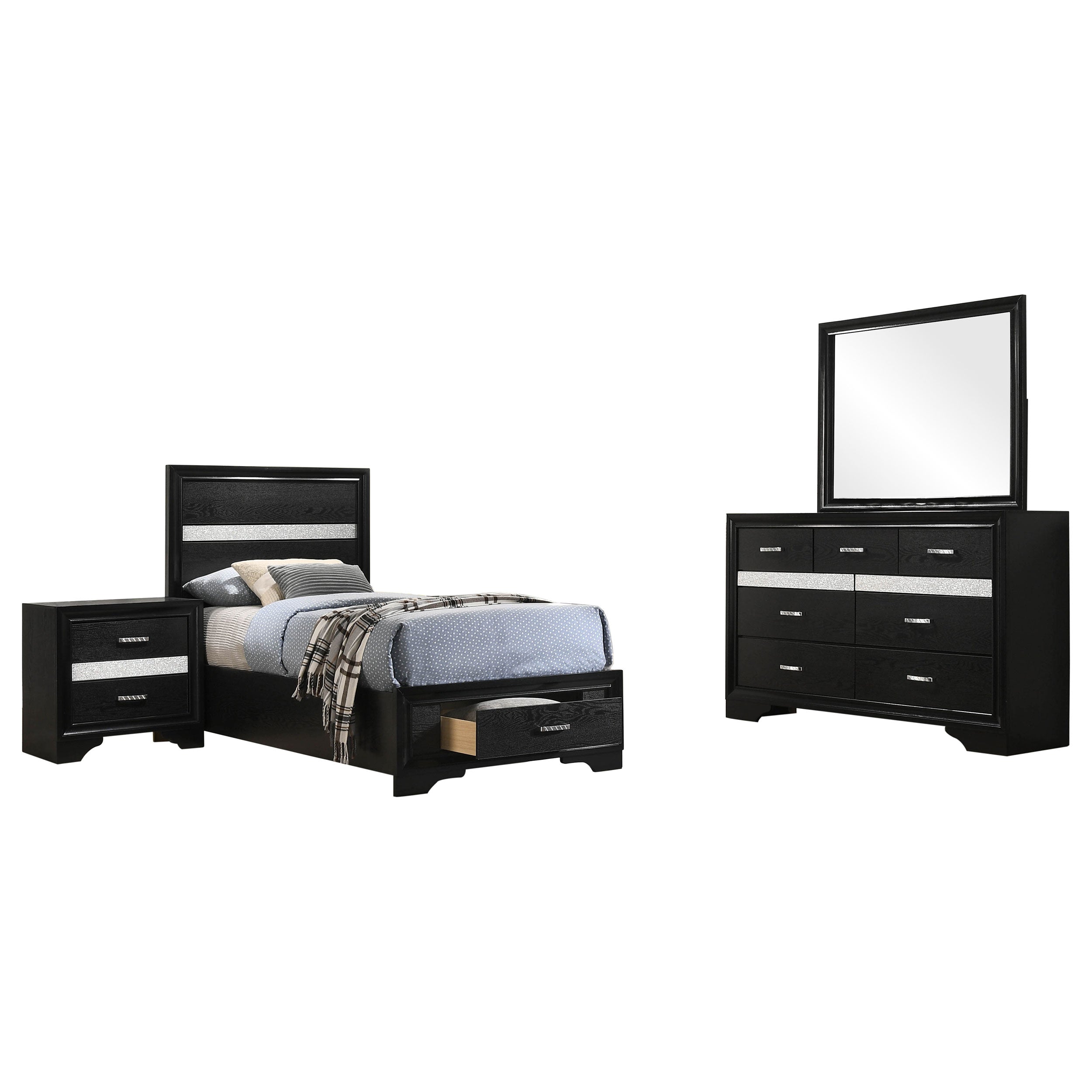 Miranda Bedroom Sets Black - Luxury Home Furniture (MI)