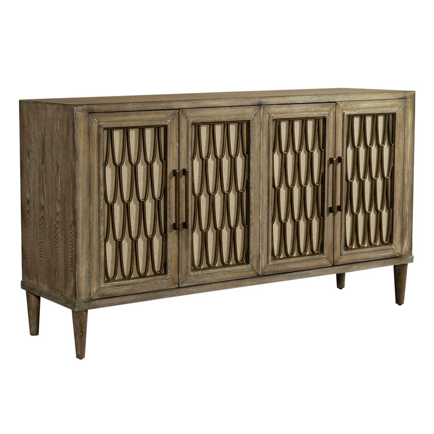 Devonshire 4 Door Accent Cabinet in Driftwood - Luxury Home Furniture (MI)