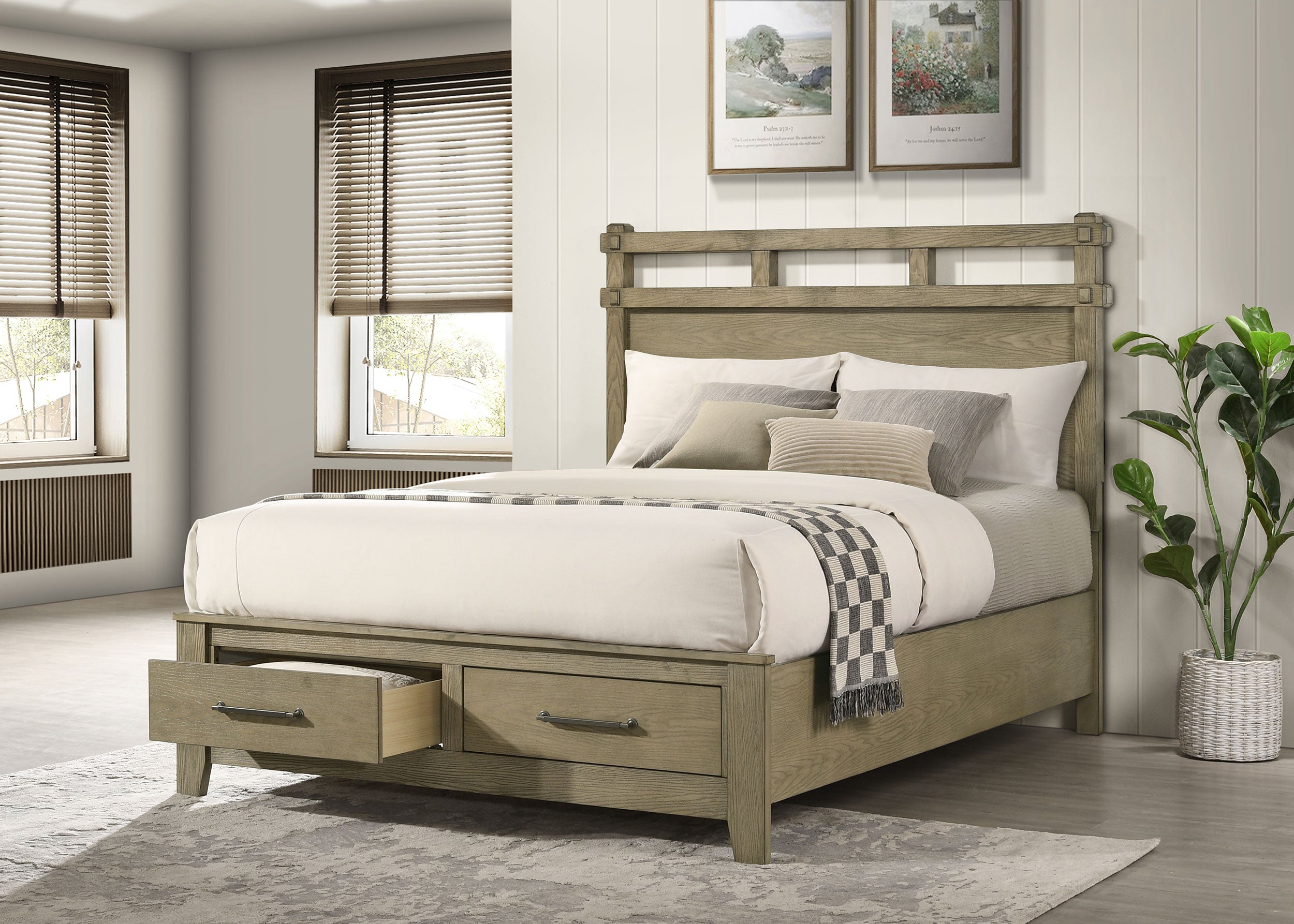 Hazlewood Panel Platform Storage Bed - Luxury Home Furniture (MI)