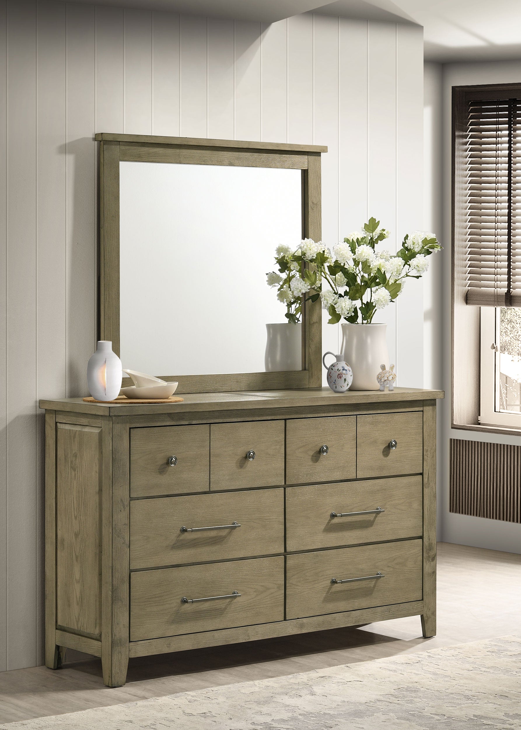 Hazlewood Dresser with Mirror - Luxury Home Furniture (MI)