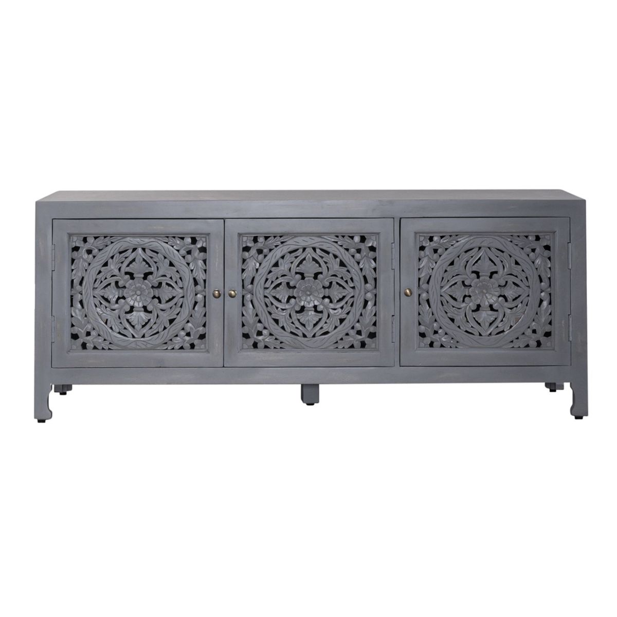 Liberty Furniture Marisol 65 Inch 3 Door Accent TV Stand in Weathered Honey and Soft Wash Gray image