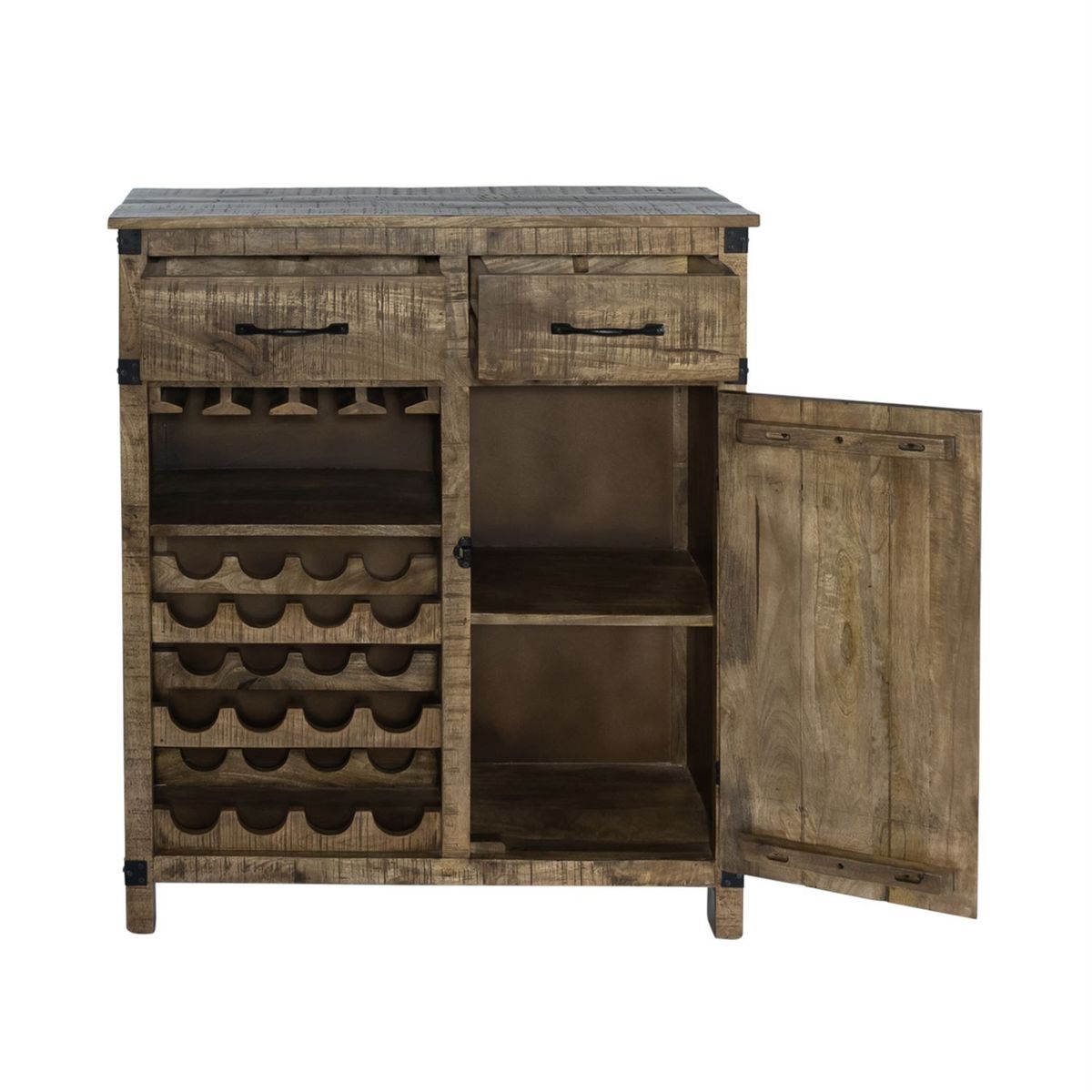 Liberty Furniture Emerson Wine Accent Cabinet in Weathered Honey - Luxury Home Furniture (MI)