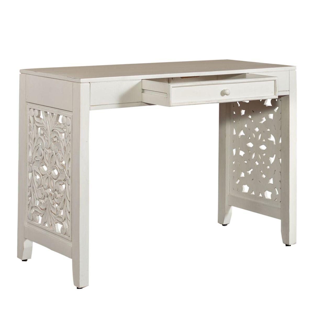 Liberty Furniture Trellis Lane Accent Writing Desk in Weathered White - Luxury Home Furniture (MI)