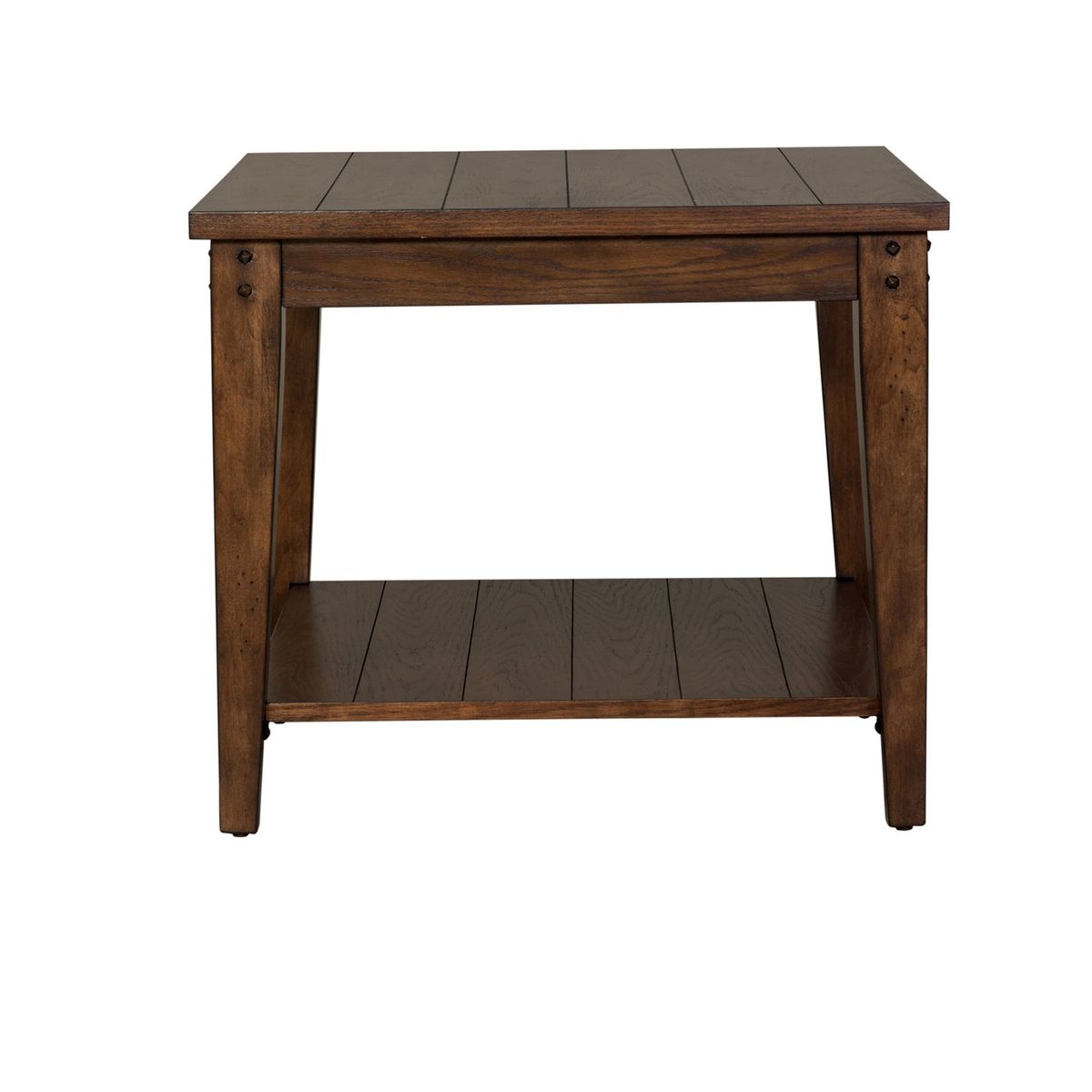 Liberty Furniture Lake House Square Lamp Table in Rustic Brown Oak image