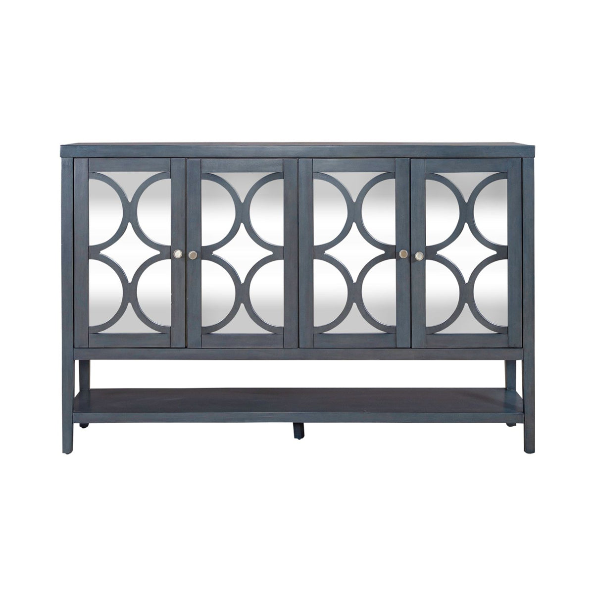 Liberty Furniture Circle View Four Door Accent Cabinet in Blue Dusk EST SHIP TIME APPX 4 WEEKS