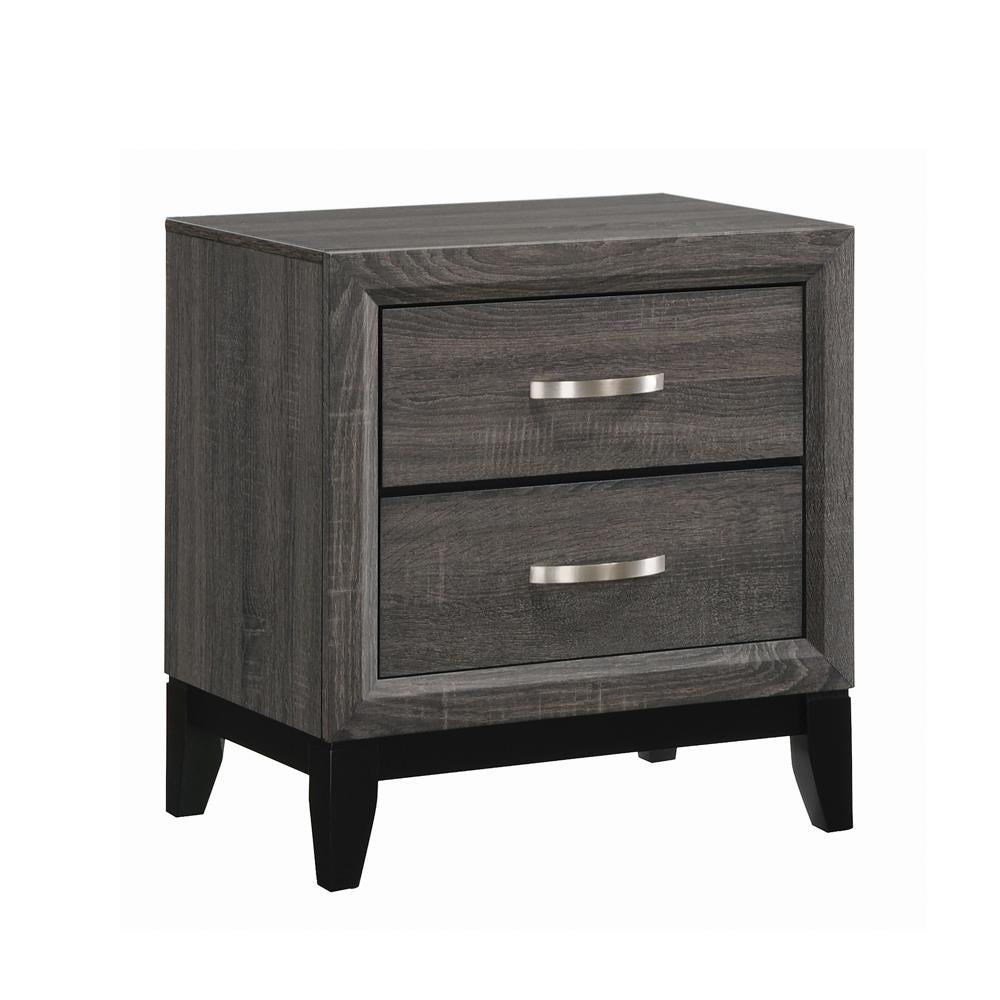 Watson 2-drawer Nightstand Grey Oak and Black - Luxury Home Furniture (MI)