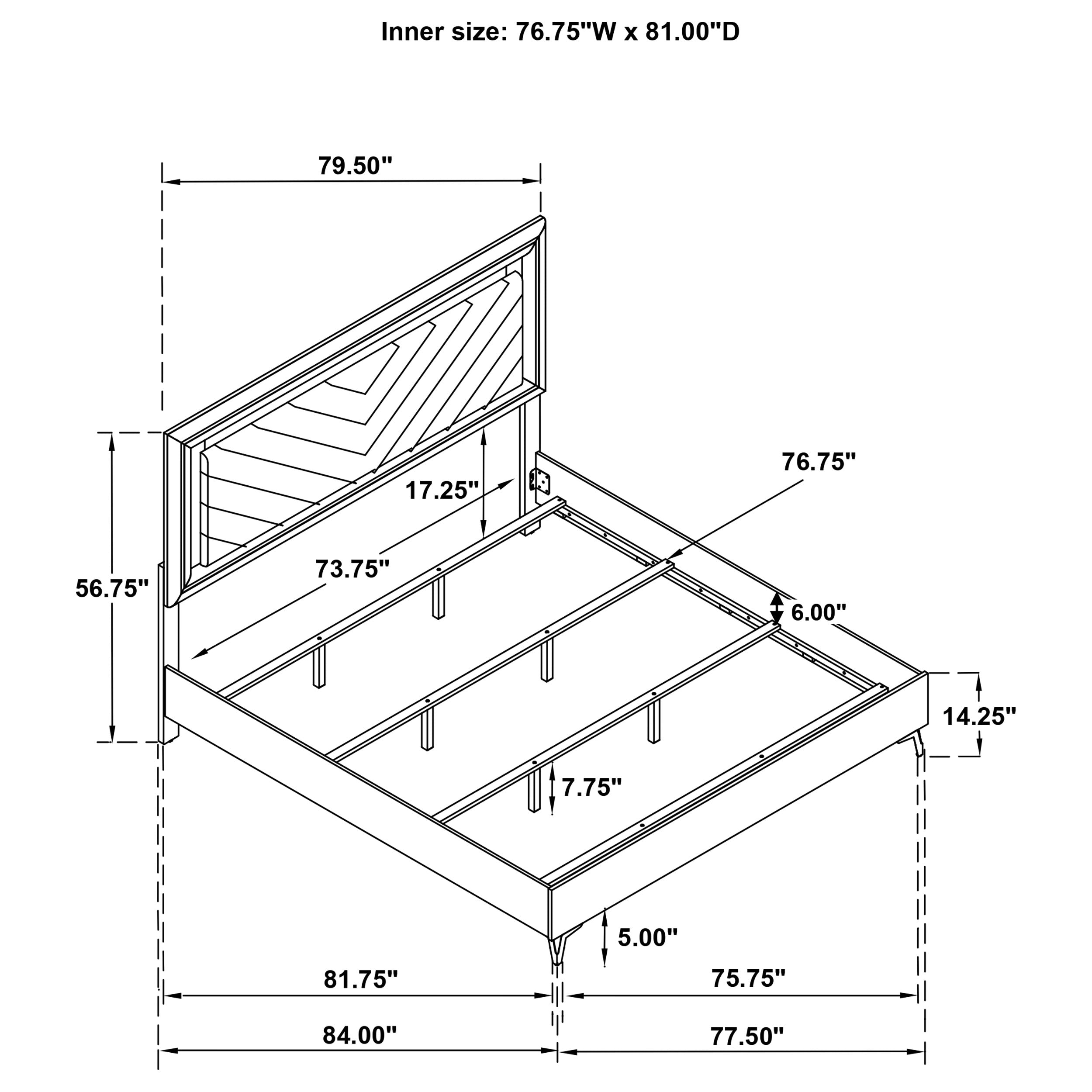 Cassia Panel Bed with LED Lighting - Luxury Home Furniture (MI)