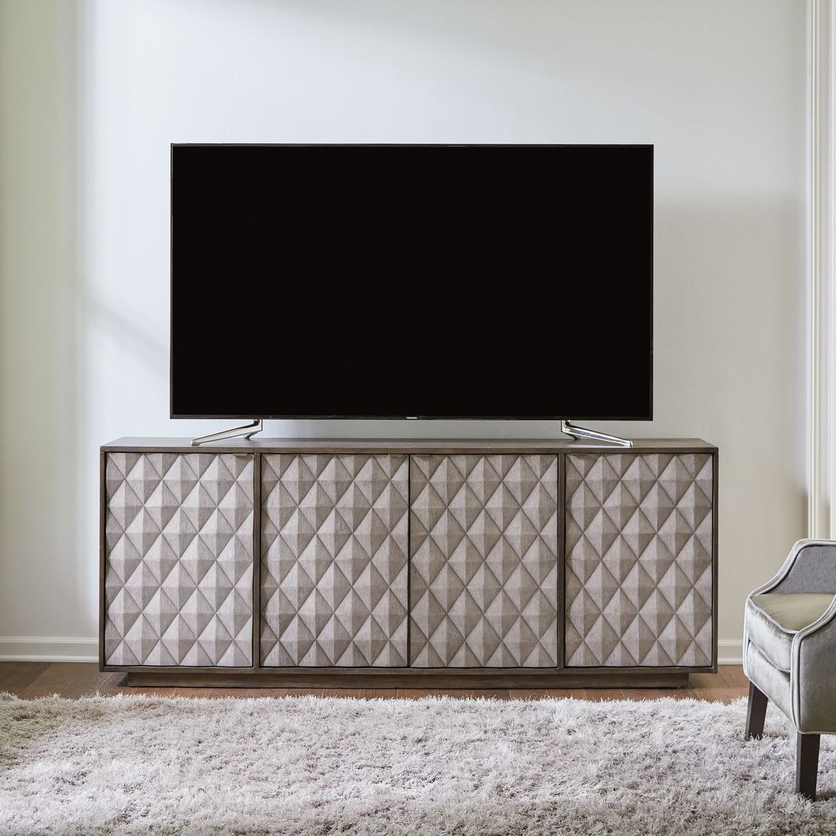 Liberty Furniture Prism 82 Inch Accent TV Console in Weathered Bark/Weathered Gray image