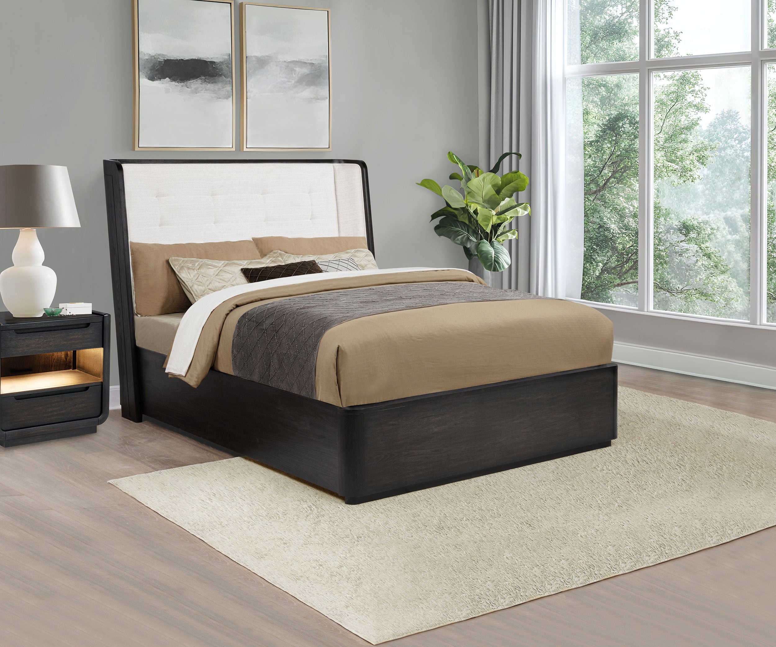 Leandro Wingback Bed - Luxury Home Furniture (MI)