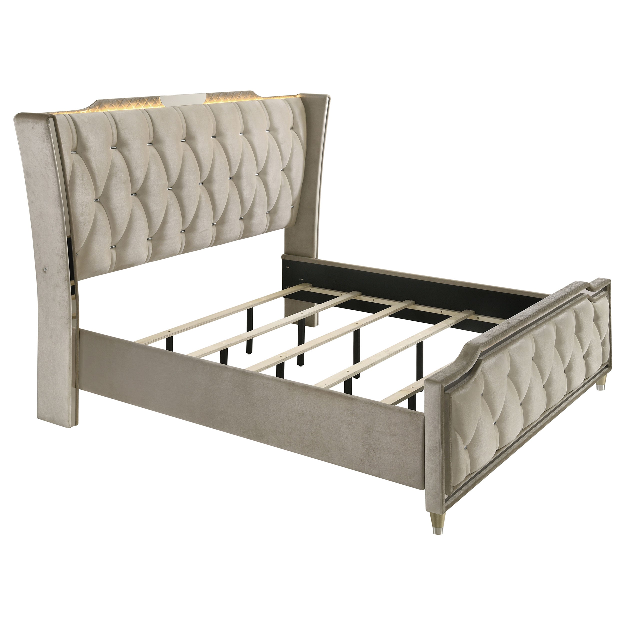 Lorient Wingback Bed with LED Lighting