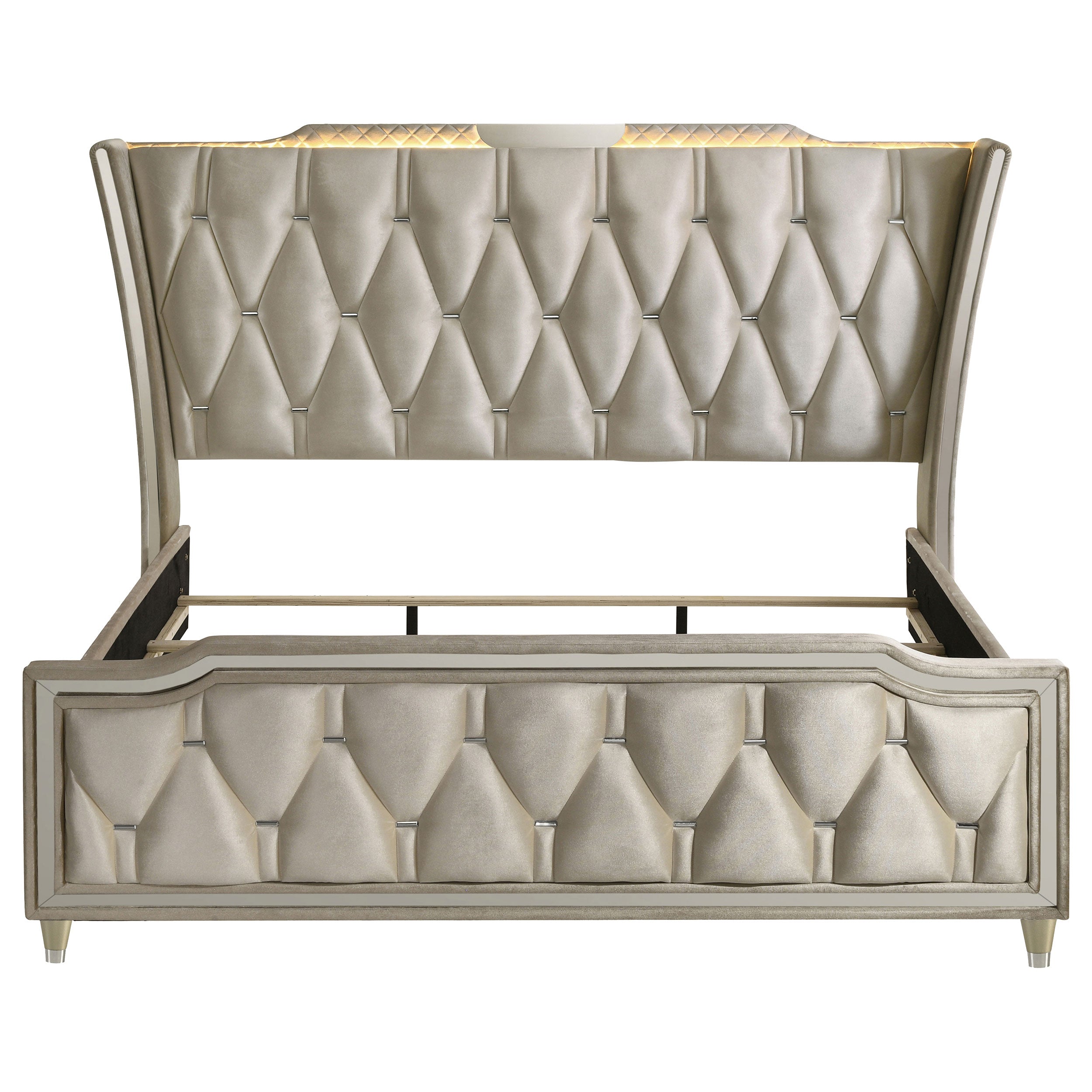 Lorient Wingback Bed with LED Lighting