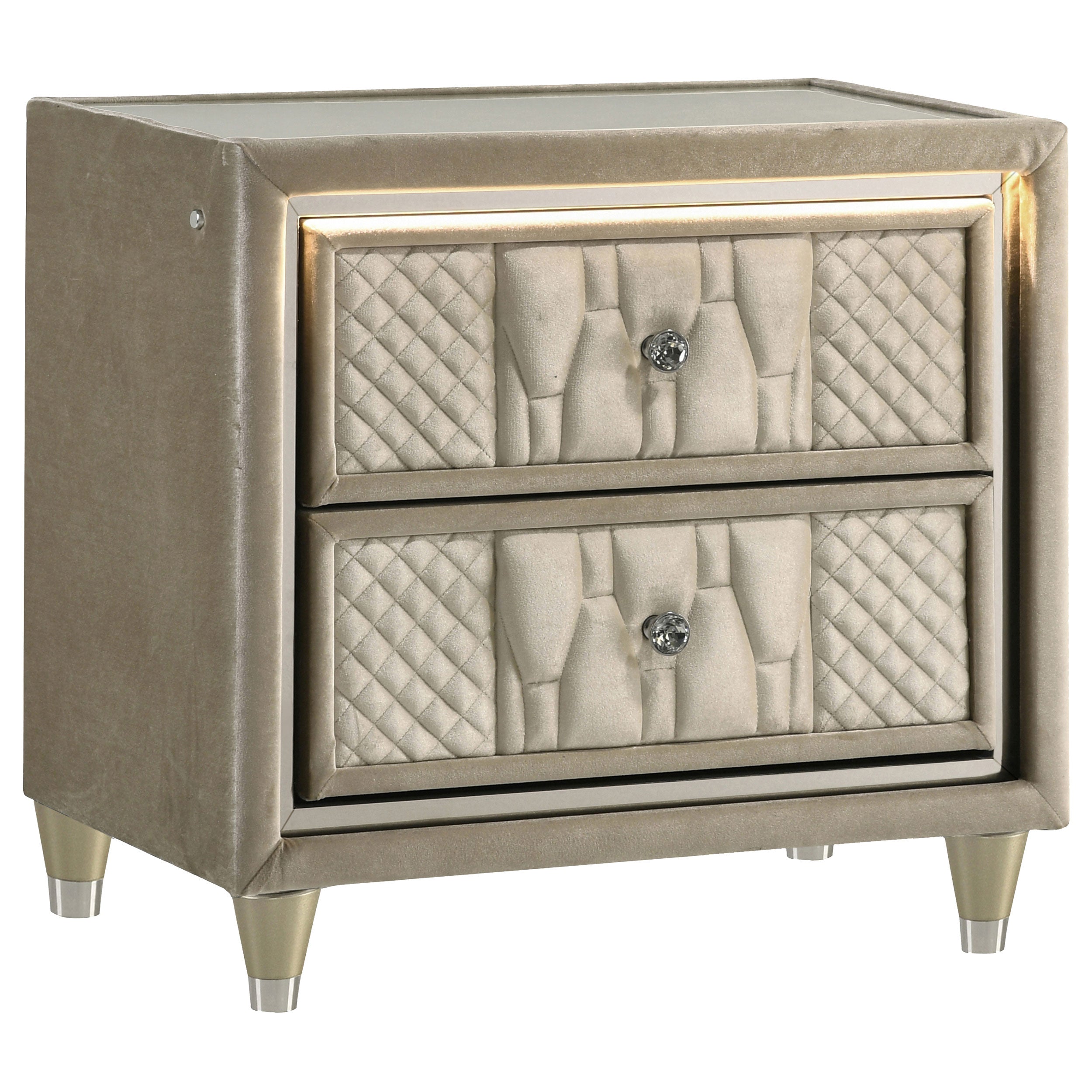 Lorient Nightstand with LED Lighting - Luxury Home Furniture (MI)